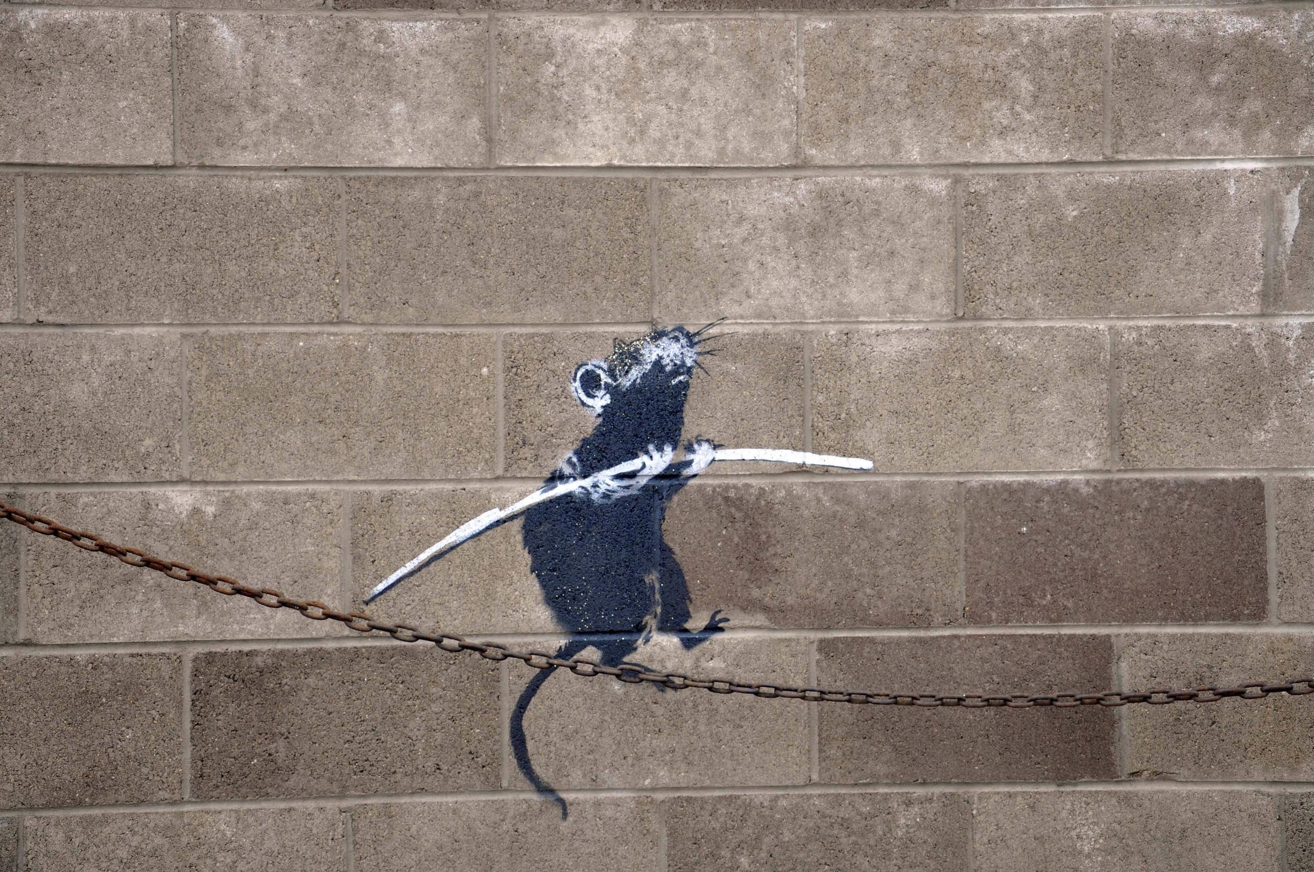 Banksy: Anonymous British graffiti artist known for his antiauthoritarian art. 2580x1710 HD Background.