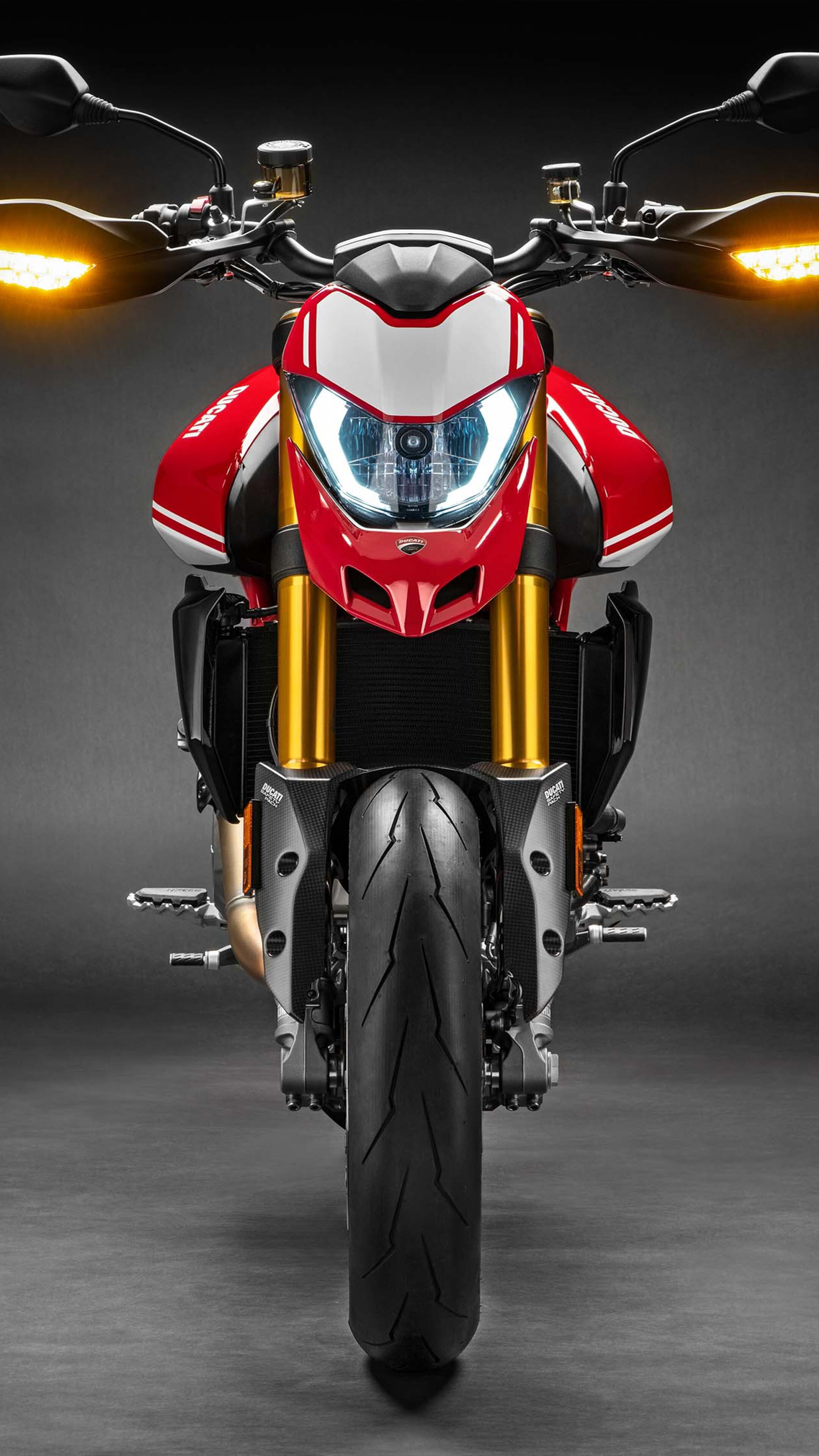 Ducati: Hypermotard 950 SP, A supermotard motorcycle designed by Pierre Terblanche. 2160x3840 4K Wallpaper.