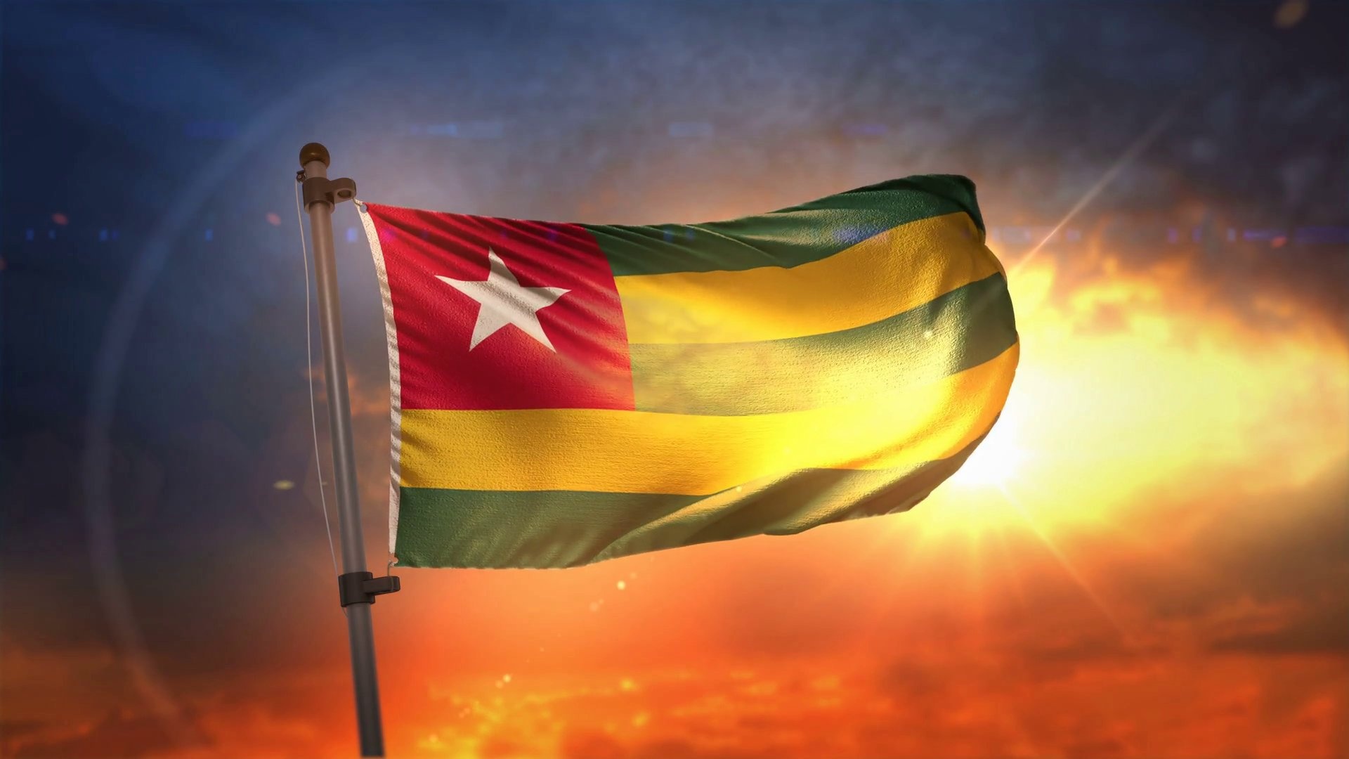 Togo flag background, Patriotic symbol, National pride, Togolese culture, 1920x1080 Full HD Desktop