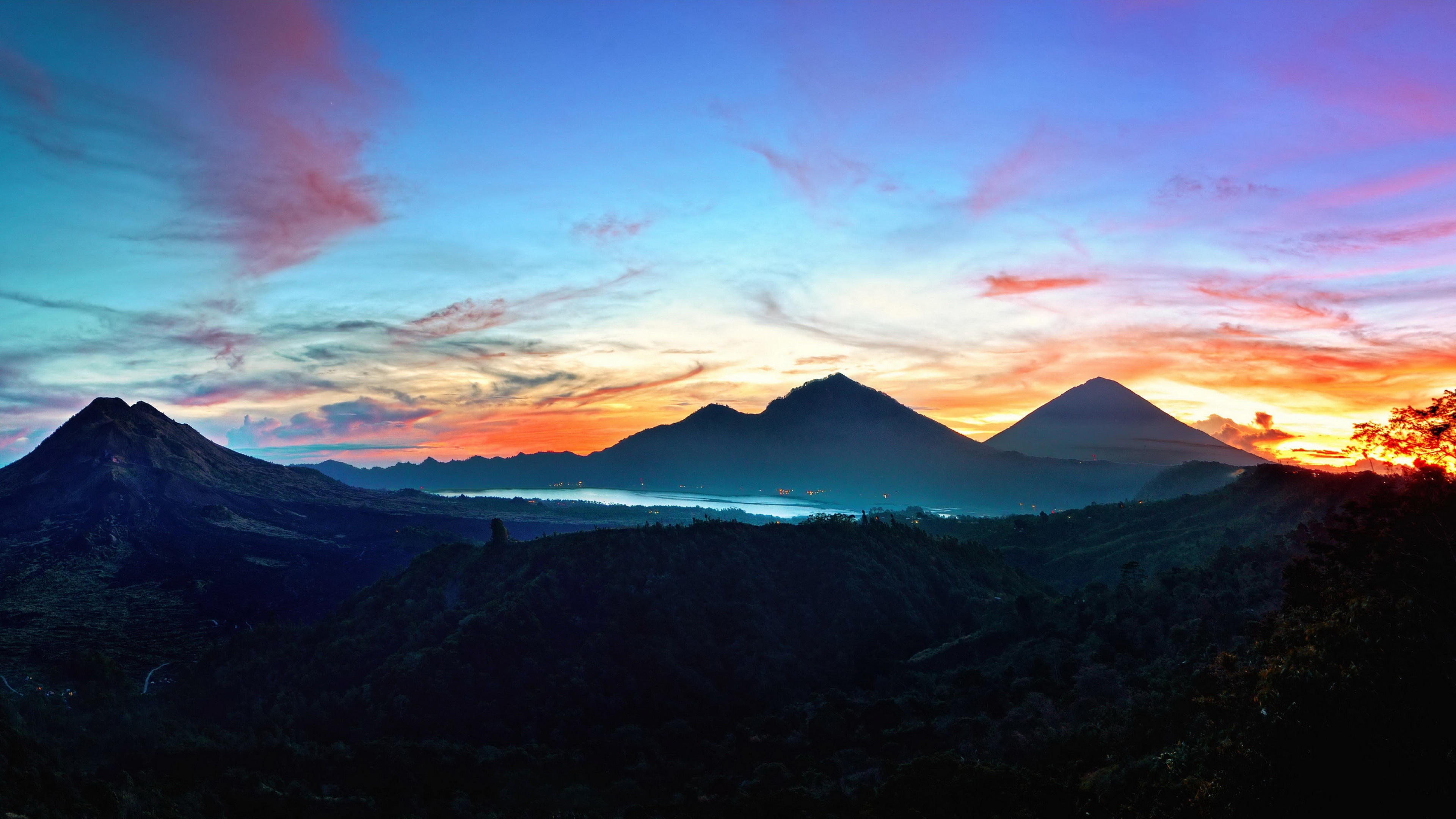 Bali sunrise, Majestic mountains, Sky's masterpiece, Nature's HD, 3840x2160 4K Desktop