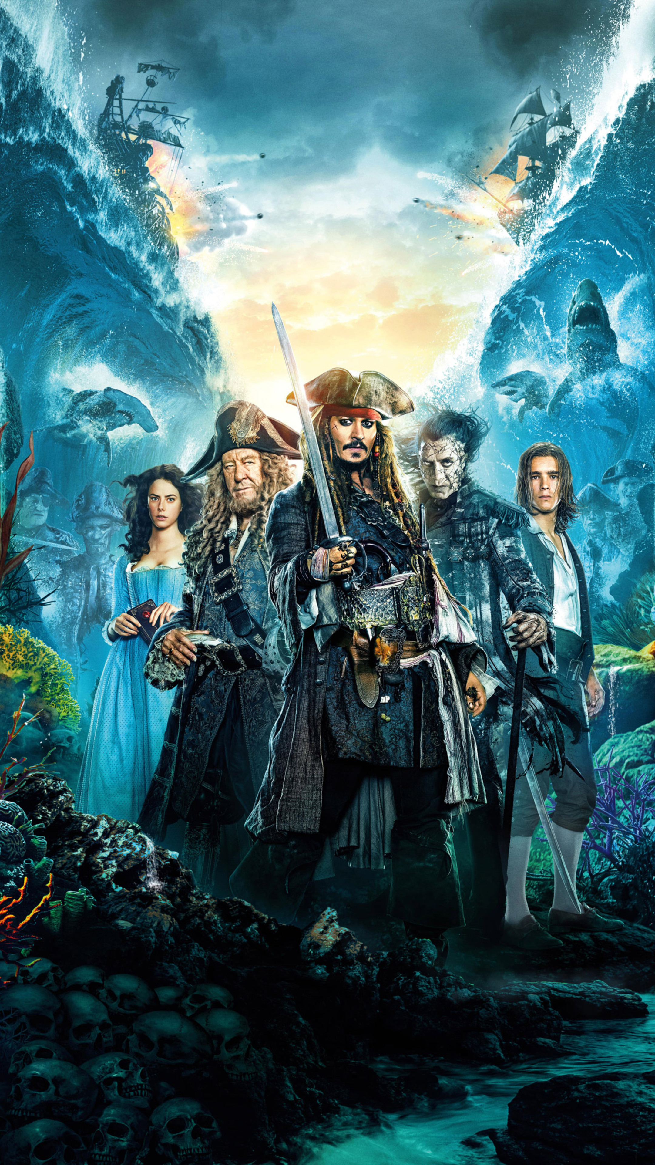 Pirates of the Caribbean: Jack Sparrow's adventures, Action movie. 2160x3840 4K Wallpaper.