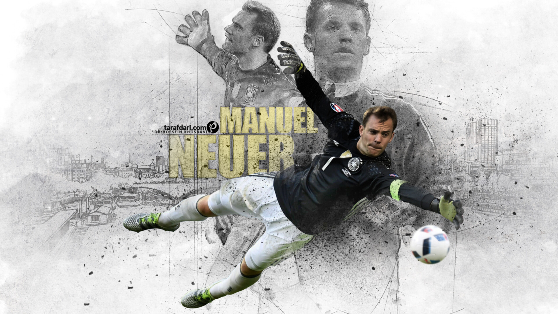 Germany National Football Team: Manuel Neuer, The best goalkeeper of the decade from 2011 to 2020 by IFFHS, Bayern Munich captain. 1920x1080 Full HD Background.