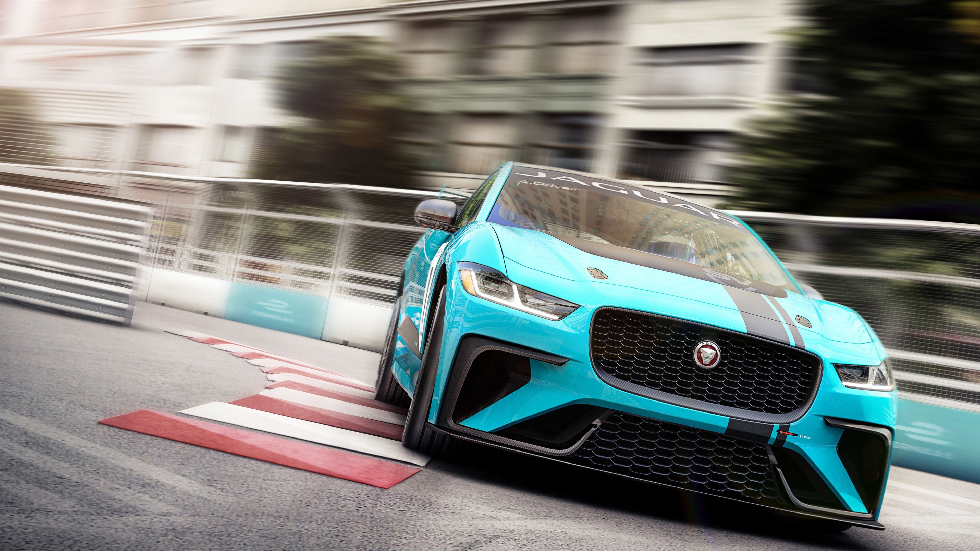 Jaguar I-PACE, Electric race car, Concept car, High-performance drive, 3840x2160 4K Desktop