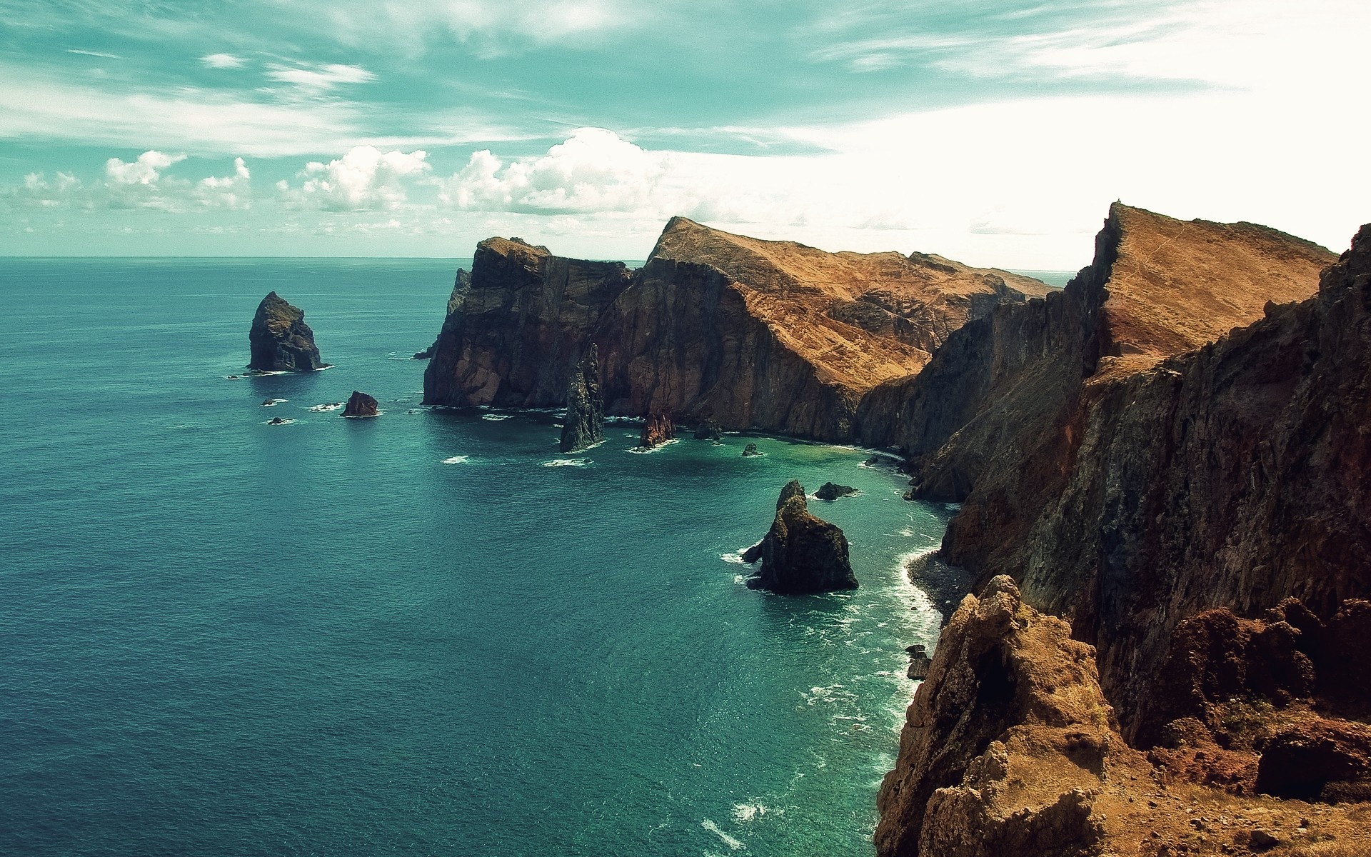 Madeira travels, Sea coast, Clouds sky rocks, Cliff stunning scenery, 1920x1200 HD Desktop