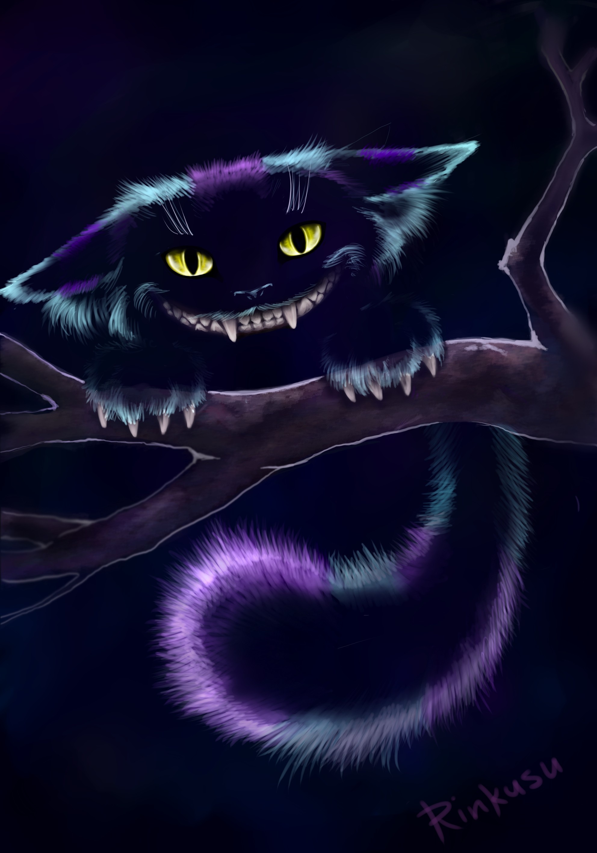 Cheshire Cat: A fictional character popularized by Lewis Carroll. 1990x2840 HD Wallpaper.