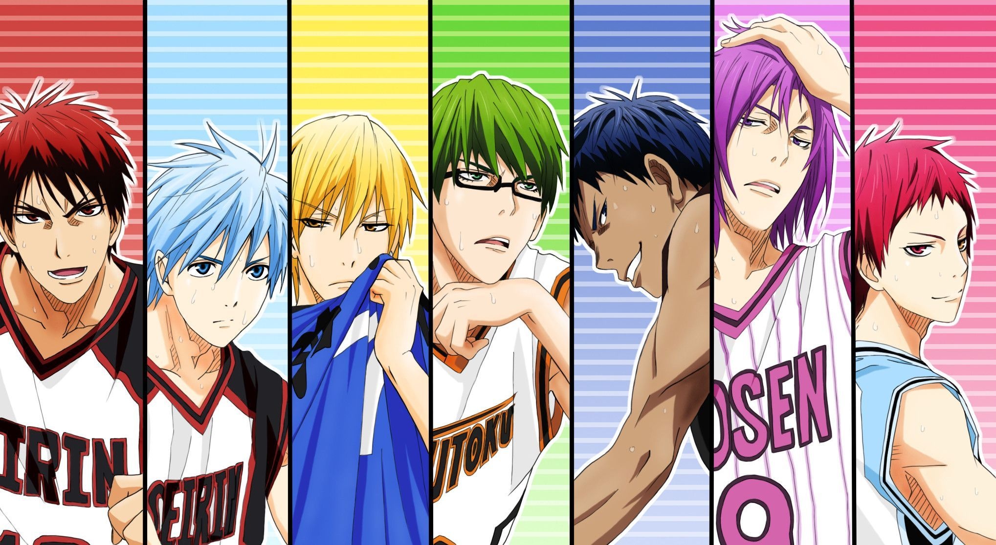 Kuroko's Basketball, Team Seirin, Sports anime, Slam dunk, 2040x1120 HD Desktop