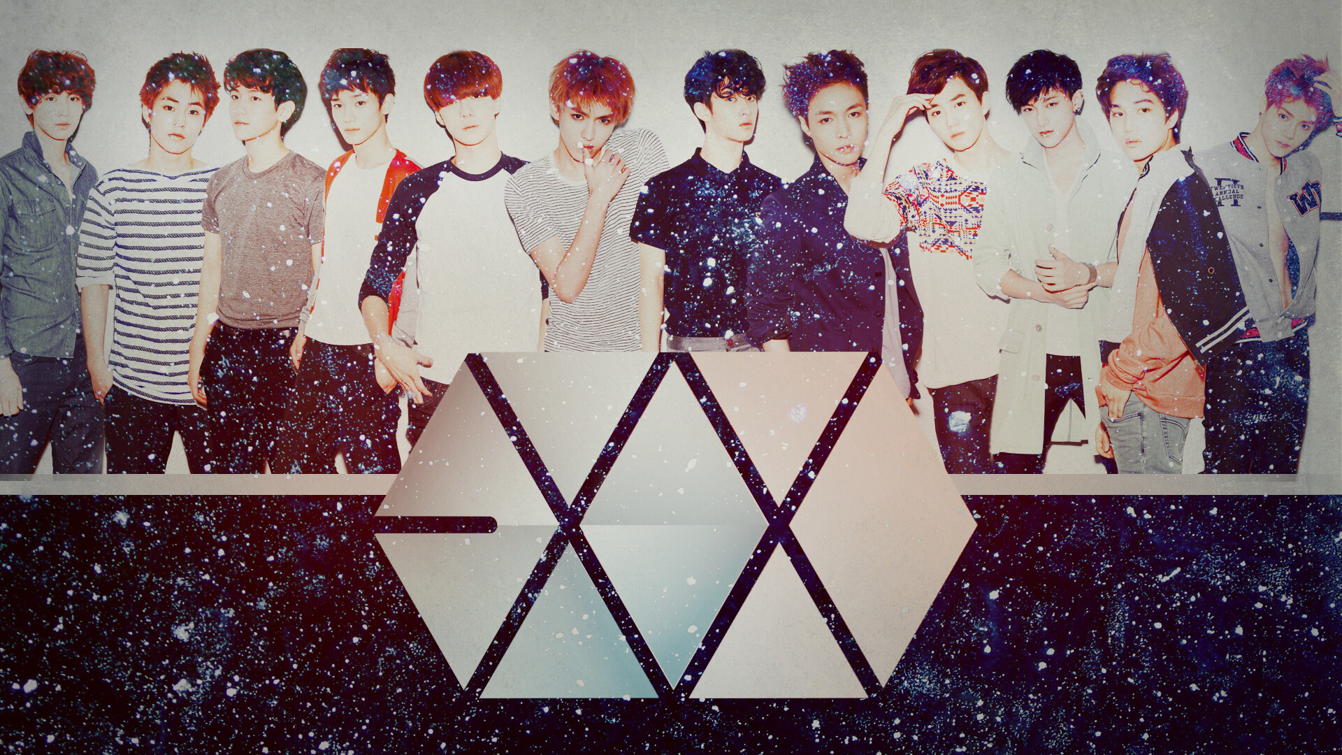 EXO: The band's first studio album XOXO was released alongside breakthrough single "Growl". 1920x1080 Full HD Wallpaper.