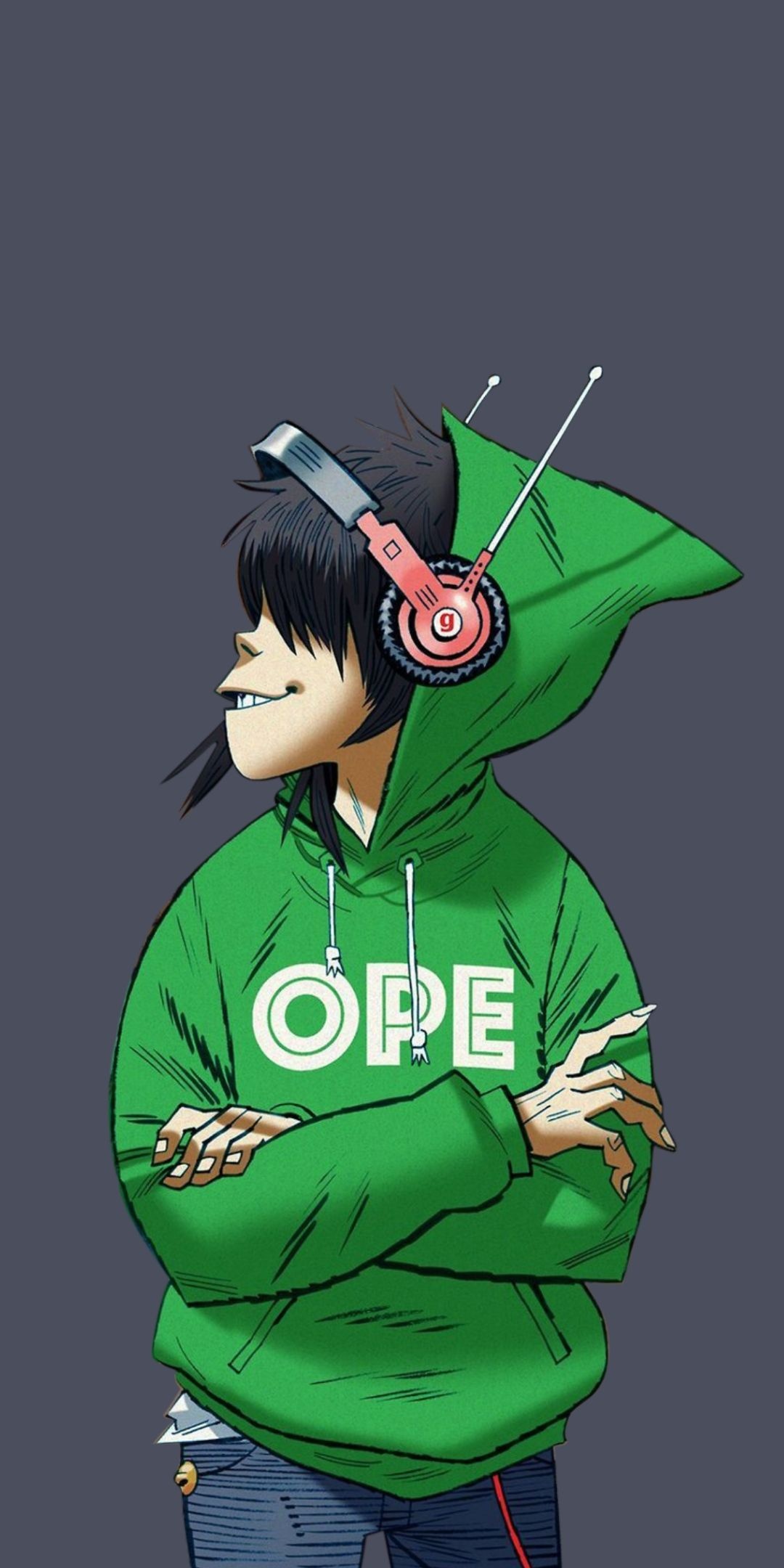 Noodle (Gorillaz): The lead vocalist for the Demon Days single “Dare”, Noodle's speaking voice provided by Haruka Abe. 1080x2160 HD Background.