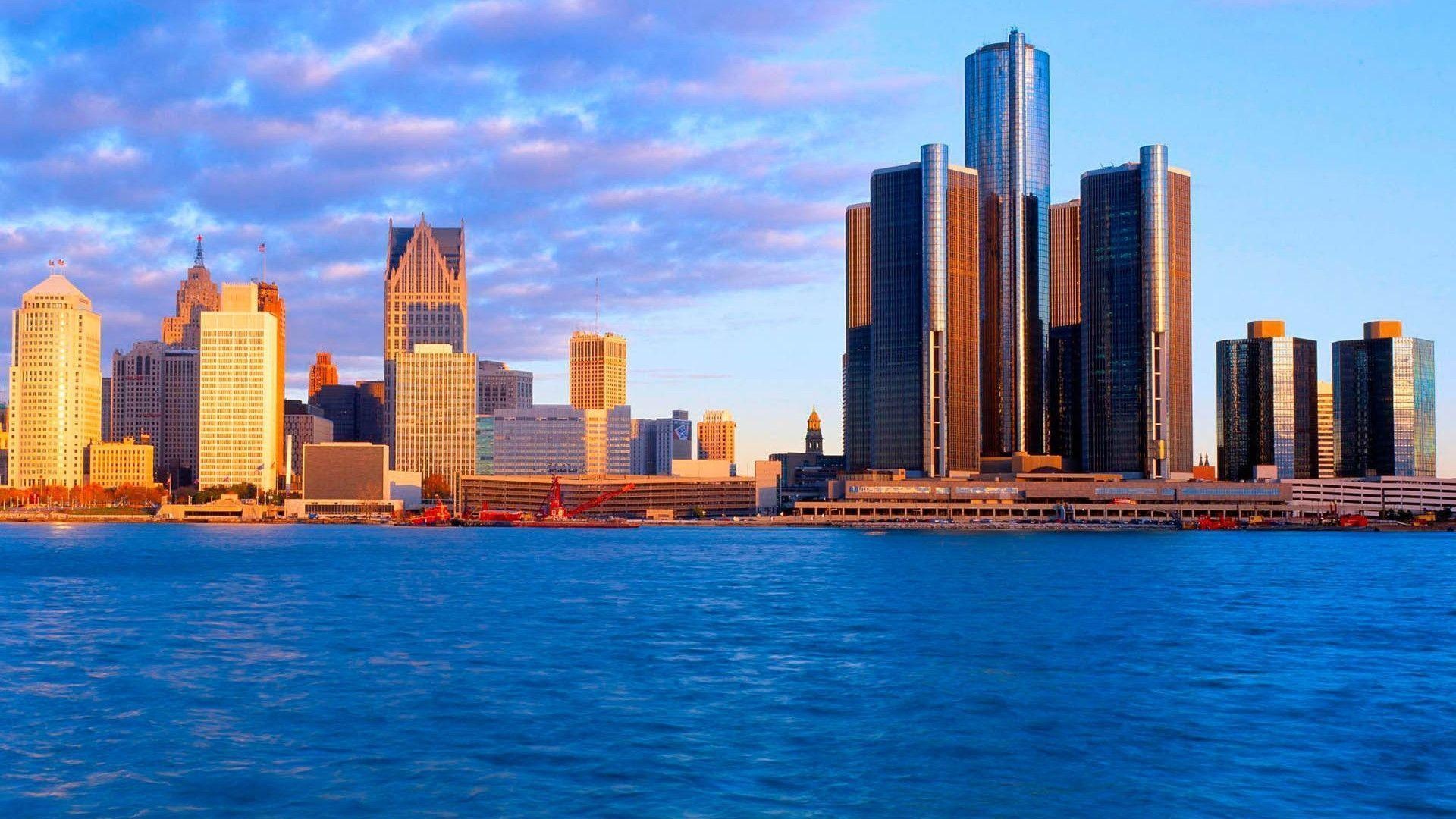 Detroit Skyline, Urban scenery, Vibrant cityscape, Metropolitan charm, 1920x1080 Full HD Desktop