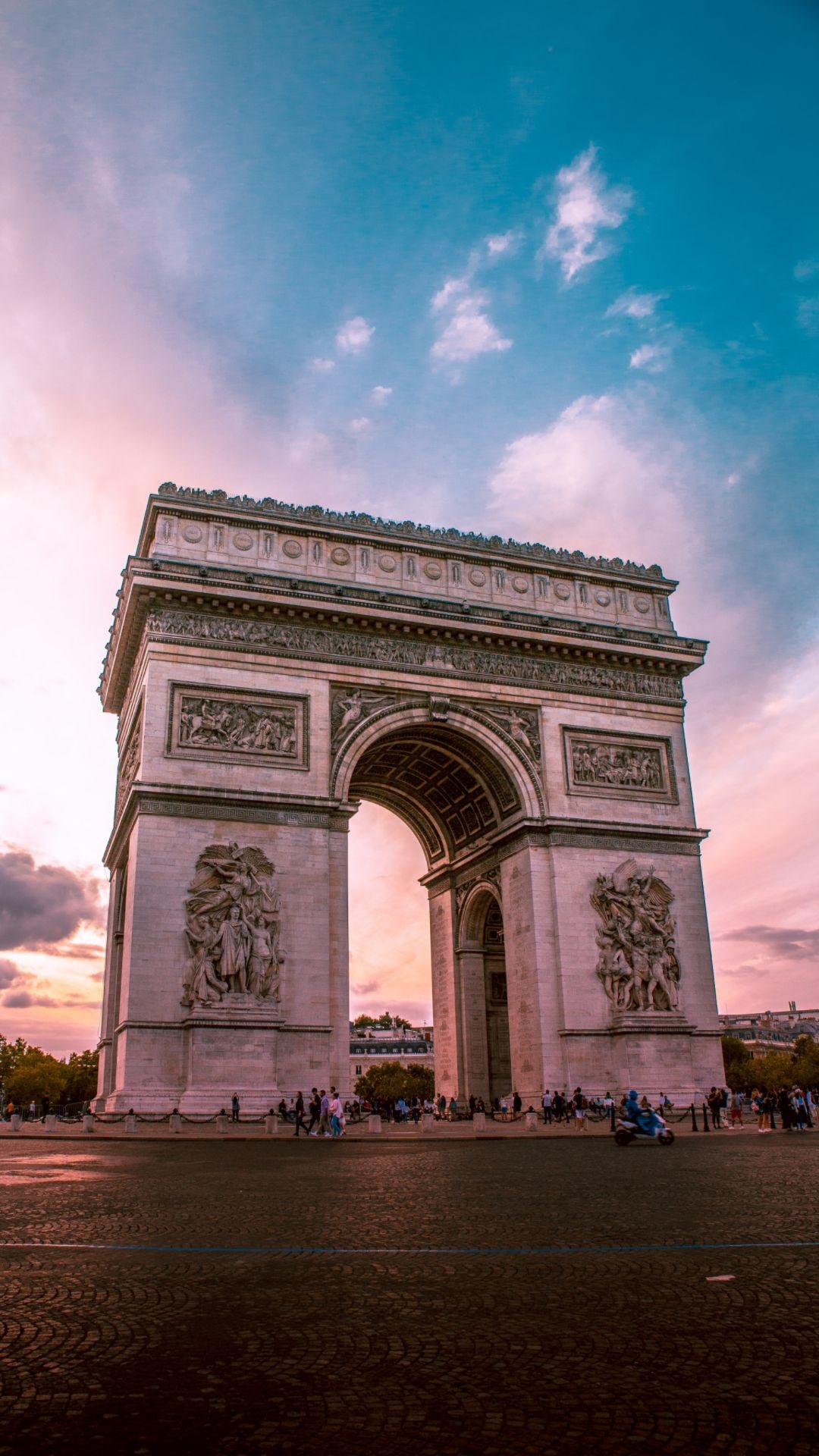 Arc de Triomphe, Exquisite architecture, Top quality wallpapers, Parisian pride, 1080x1920 Full HD Handy