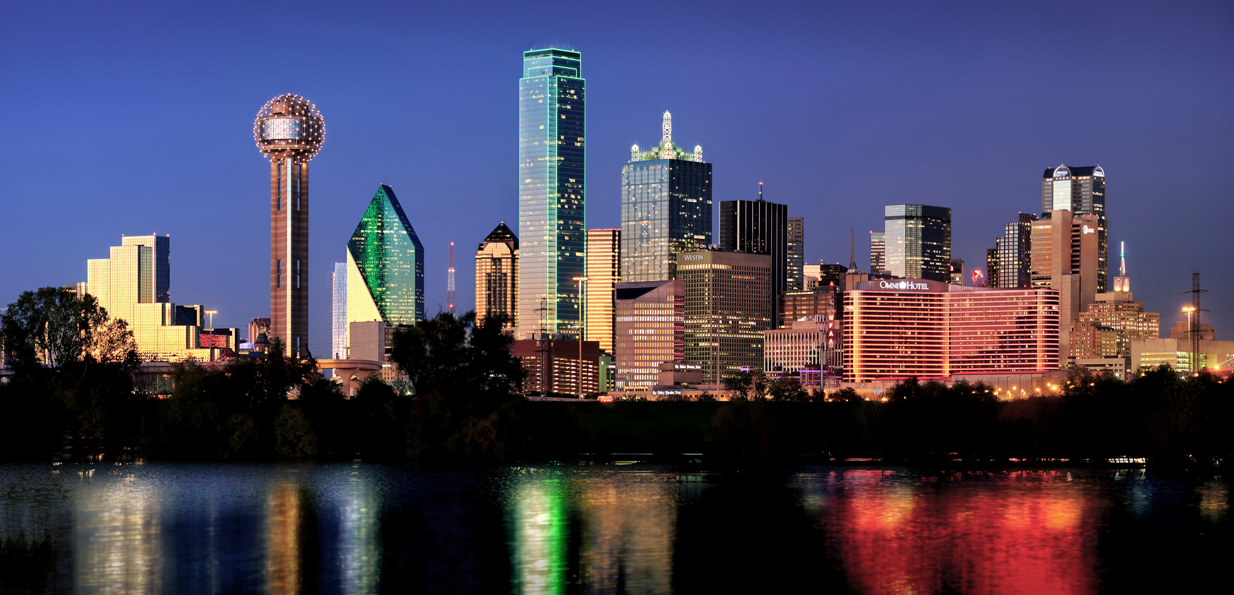 Dallas skyline, High-resolution photos, Texas, Vast landscapes, 2400x1160 Dual Screen Desktop
