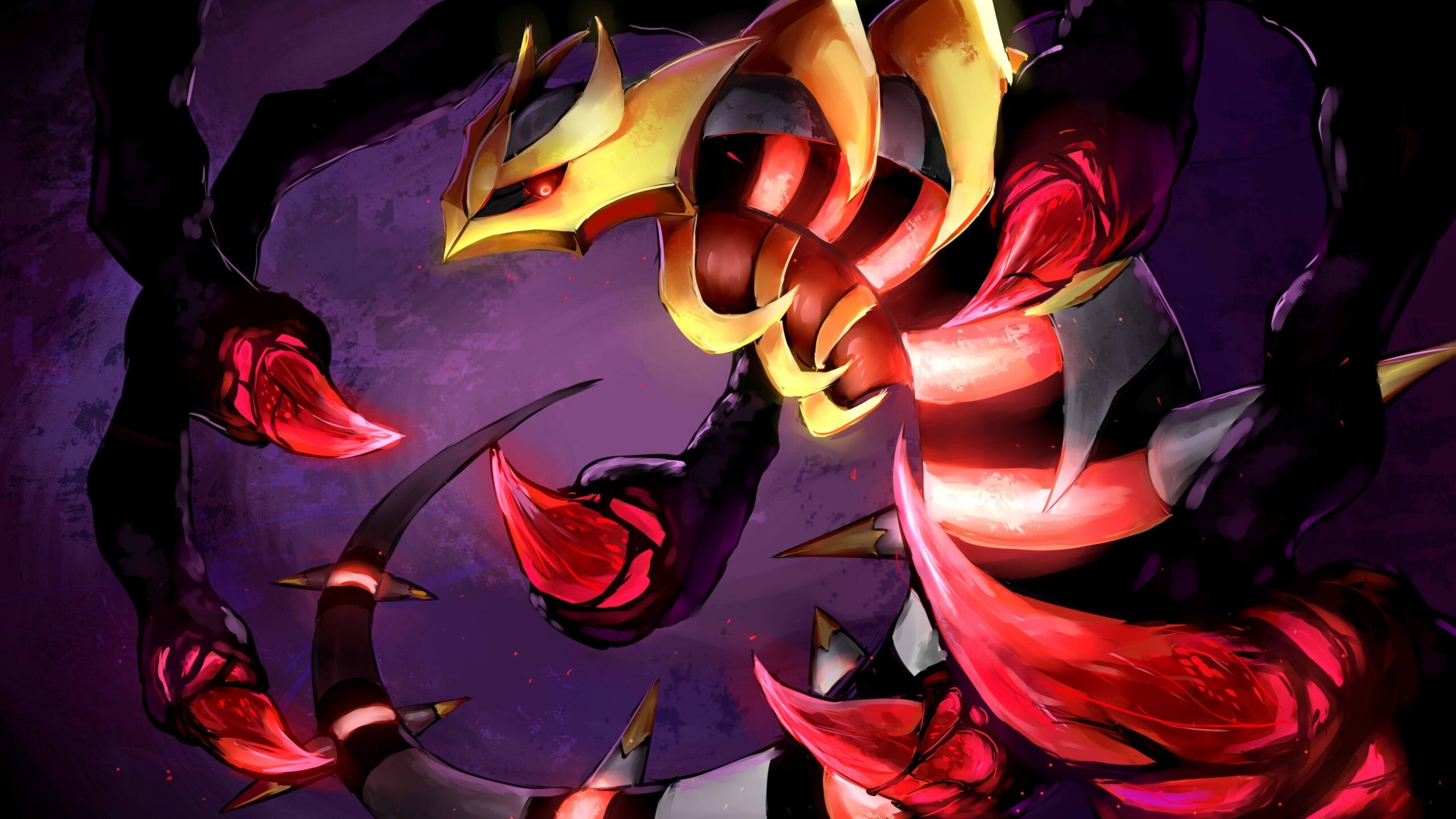 Giratina: A Ghost/Dragon type Pokemon, Generation 4, The Renegade Pokemon, Draconic. 2560x1440 HD Background.