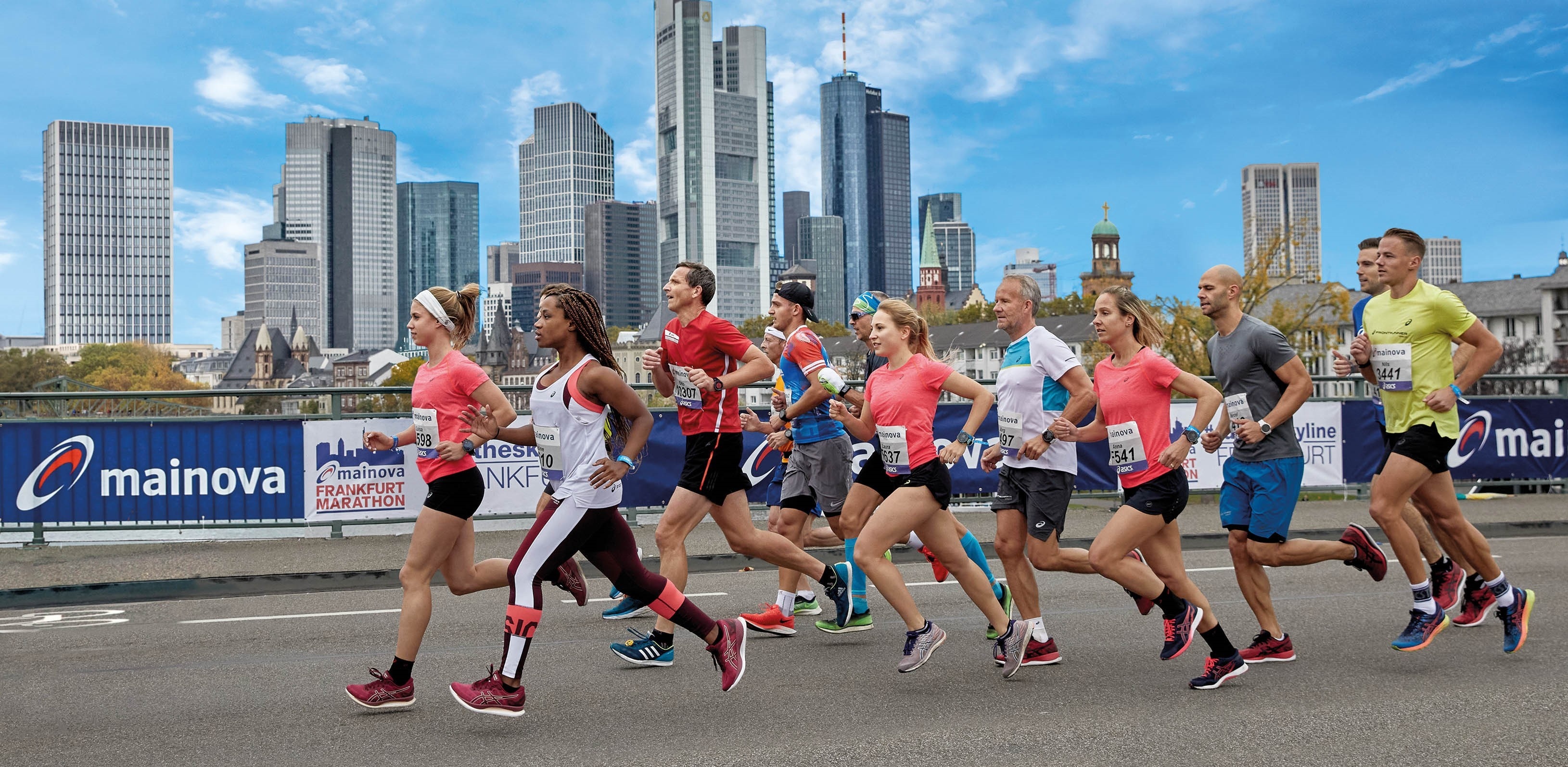 Marathon: Mainova Marathon Frankfurt, October 30, 2022, Running competition, Endurance contest, World's events. 3260x1600 Dual Screen Wallpaper.