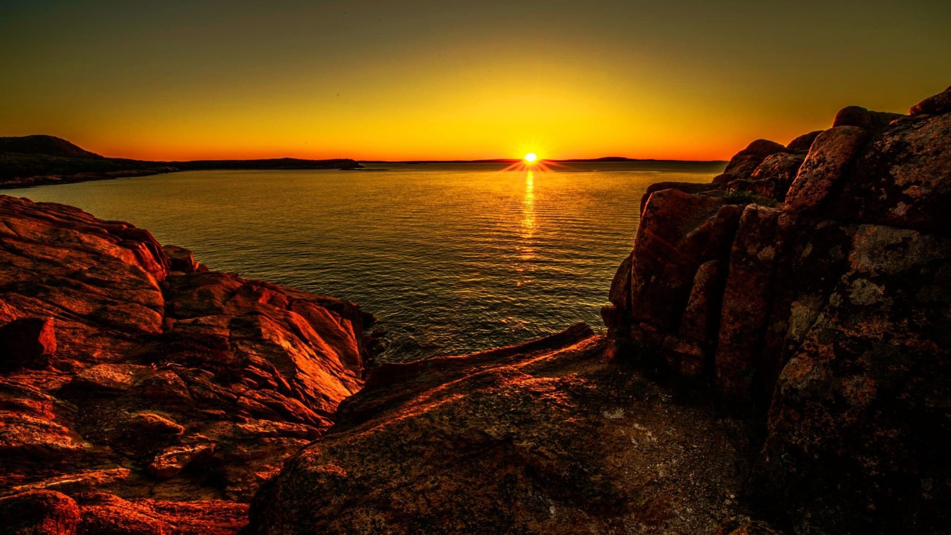 Acadia National Park, Sunset beauty, Tranquil moments, Nature's serenity, 1920x1080 Full HD Desktop