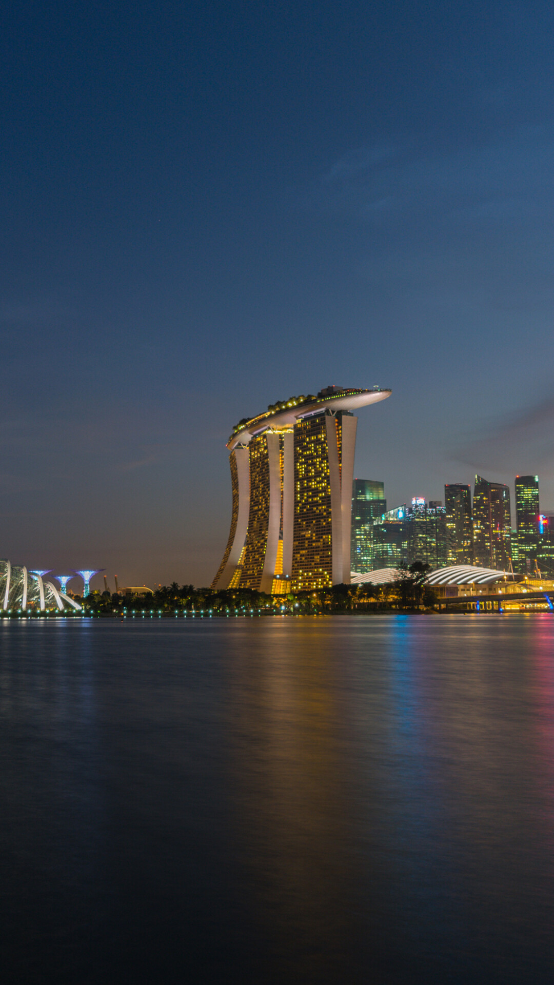 Singapore: Marina Bay Sands, Bayfront Subzone, Downtown Core. 1080x1920 Full HD Background.