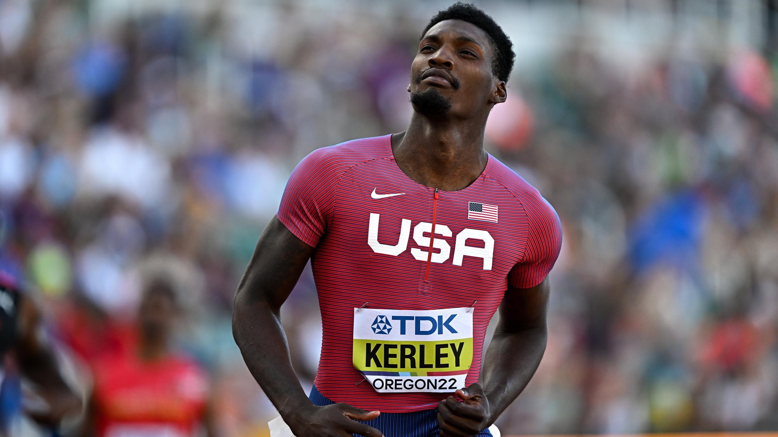 Fred Kerley, Admirable sprinter, Olympic medal contender, Track and field, 2560x1440 HD Desktop