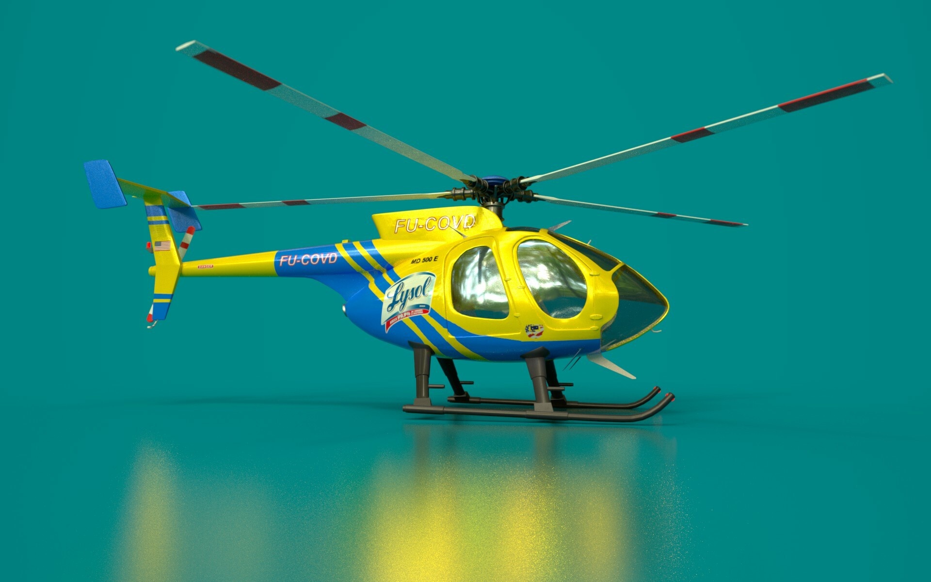 Lysol Helicopter, MD 500E, Artistic rendering, Helicopter design, 1920x1200 HD Desktop