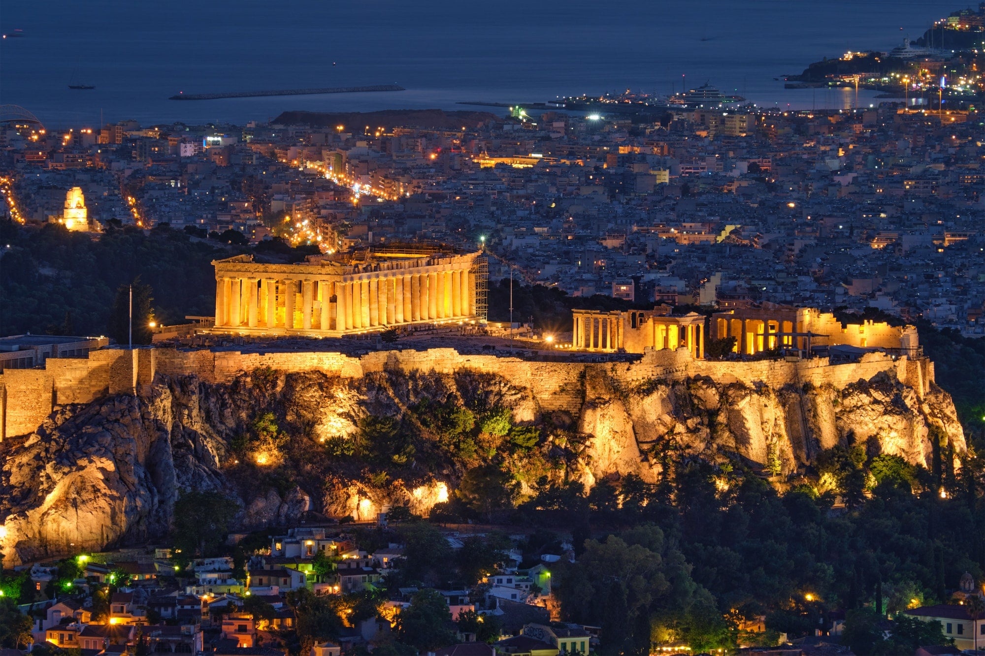 Parthenon, Acropolis, Dinner, Sky, 2000x1340 HD Desktop