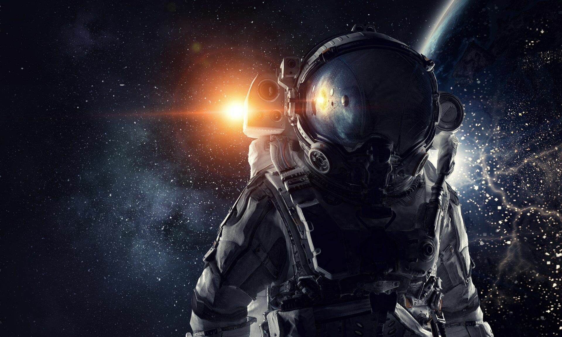 Astronaut: A spaceflight, Supernova, Orbiter, Zero gravity, Cosmic ray. 1920x1160 HD Background.
