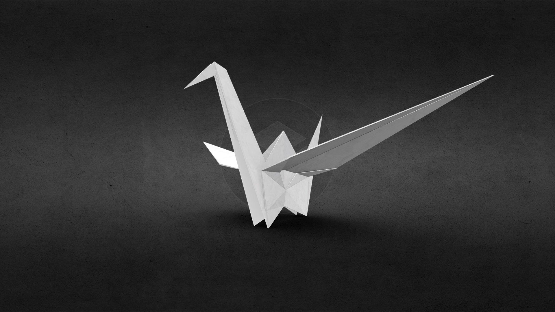 Paper Crane, 3D origami crane, Free 3D model, Stunning craftsmanship, 1920x1080 Full HD Desktop