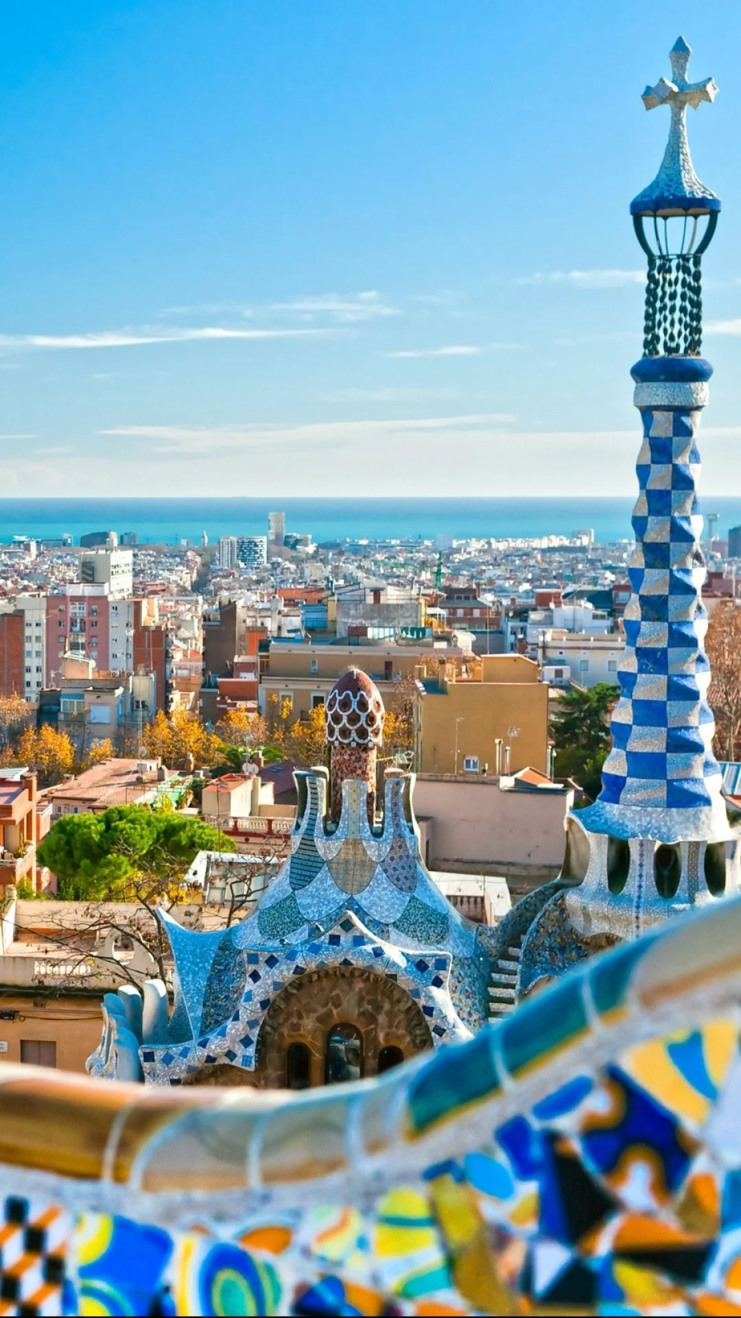 Barcelona City: Architecture, Urban design, Gaudi, Spanish city. 1080x1920 Full HD Wallpaper.