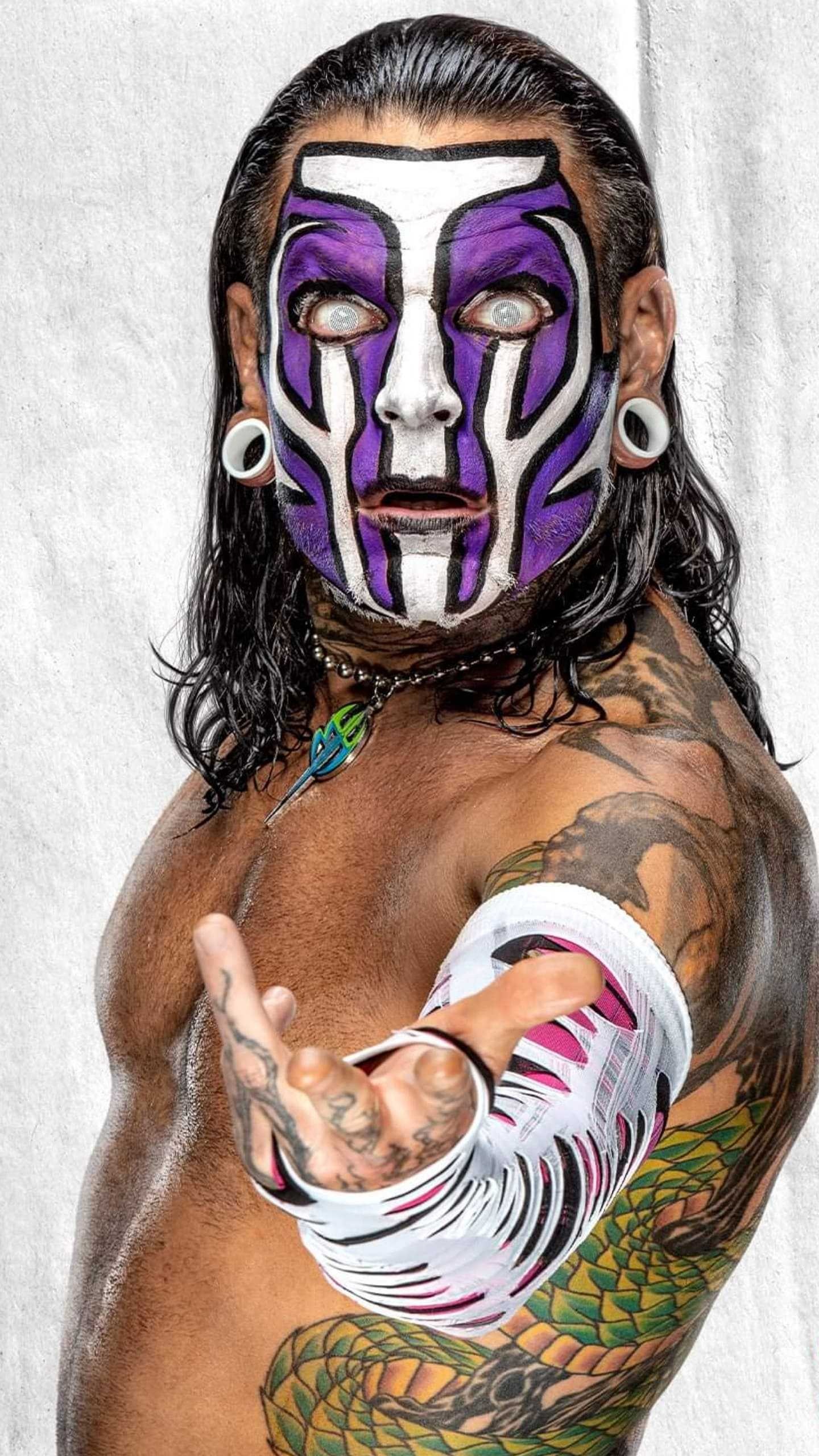 Jeff Hardy, Artistic wallpapers, Colorful designs, Fan-favorite wrestler, 1440x2560 HD Handy