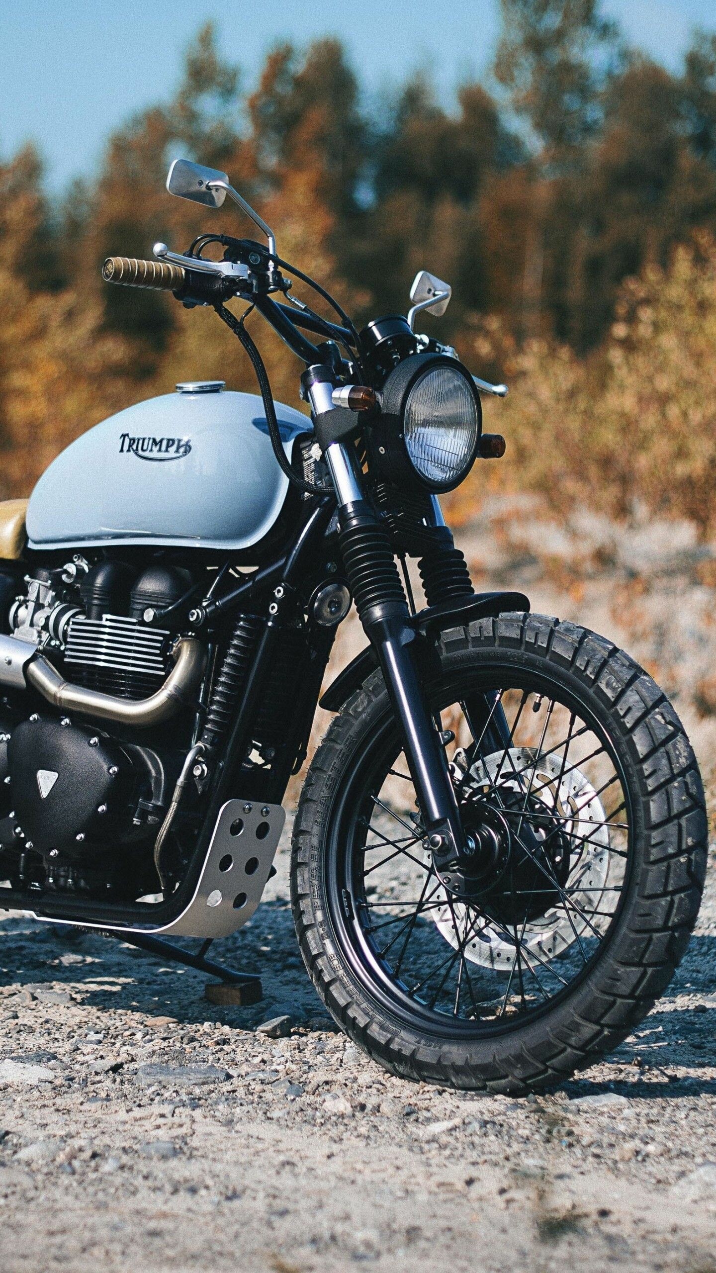 Triumph Motorcycles: Scrambler, A British motorcycle made by a British manufacturer, Launched in 2006. 1440x2560 HD Background.
