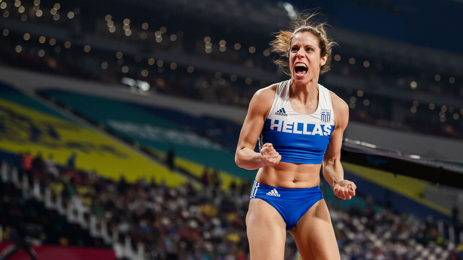 Katerina Stefanidi, Sports champion, Olympic gold, Track and field, 1920x1080 Full HD Desktop