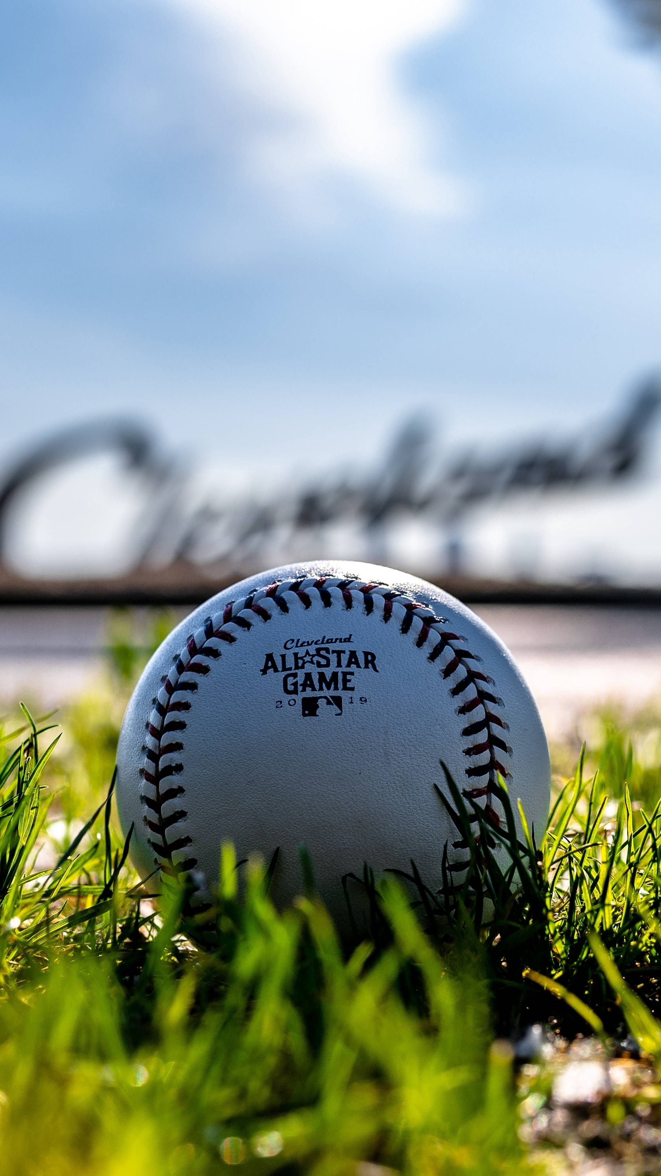 Softball: The Major League Baseball All-Star Game ball, Competitive sport. 2160x3840 4K Background.