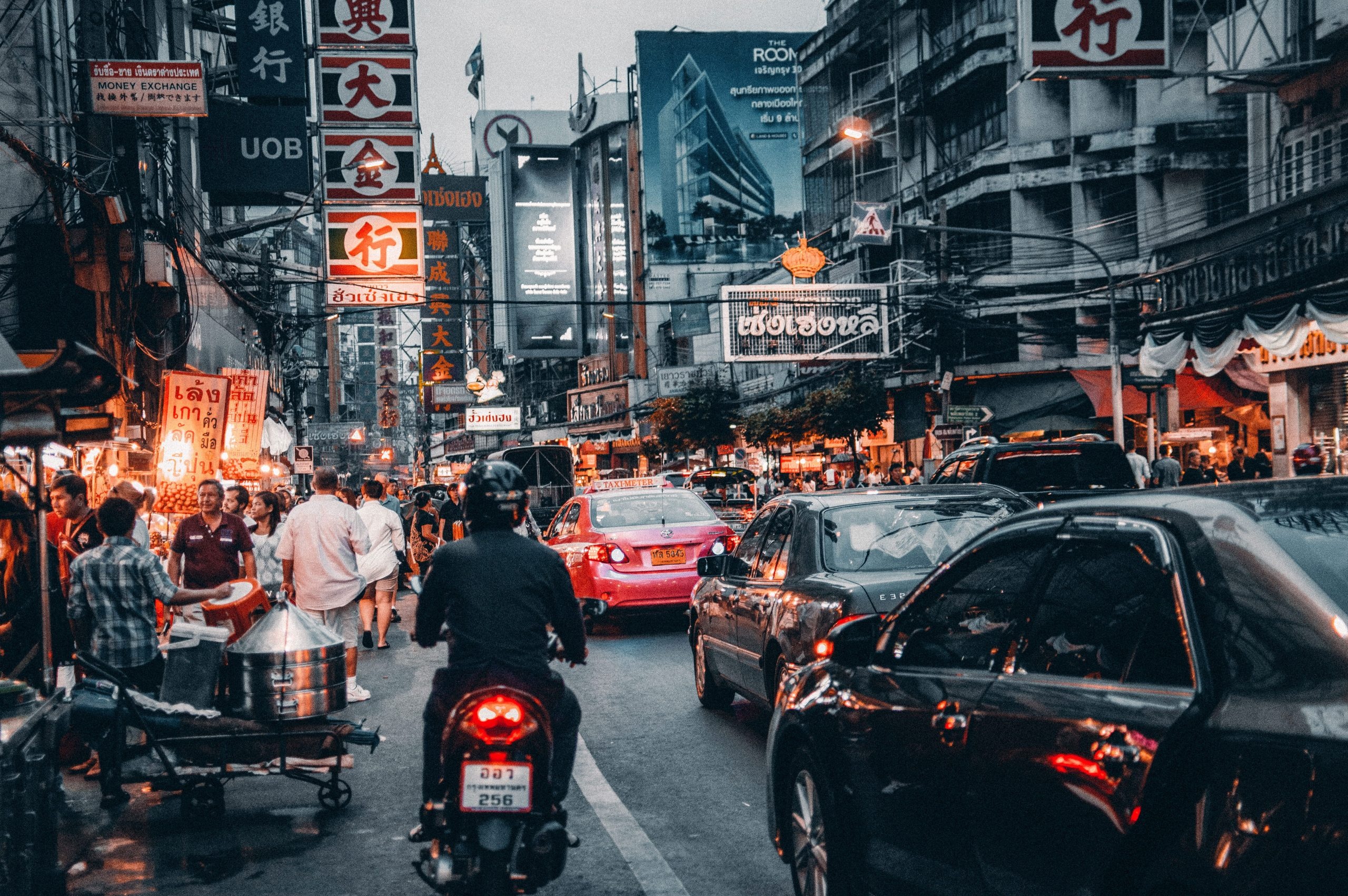 Bangkok: Crowded street, Chinatown, Capital of Thailand. 2560x1710 HD Wallpaper.