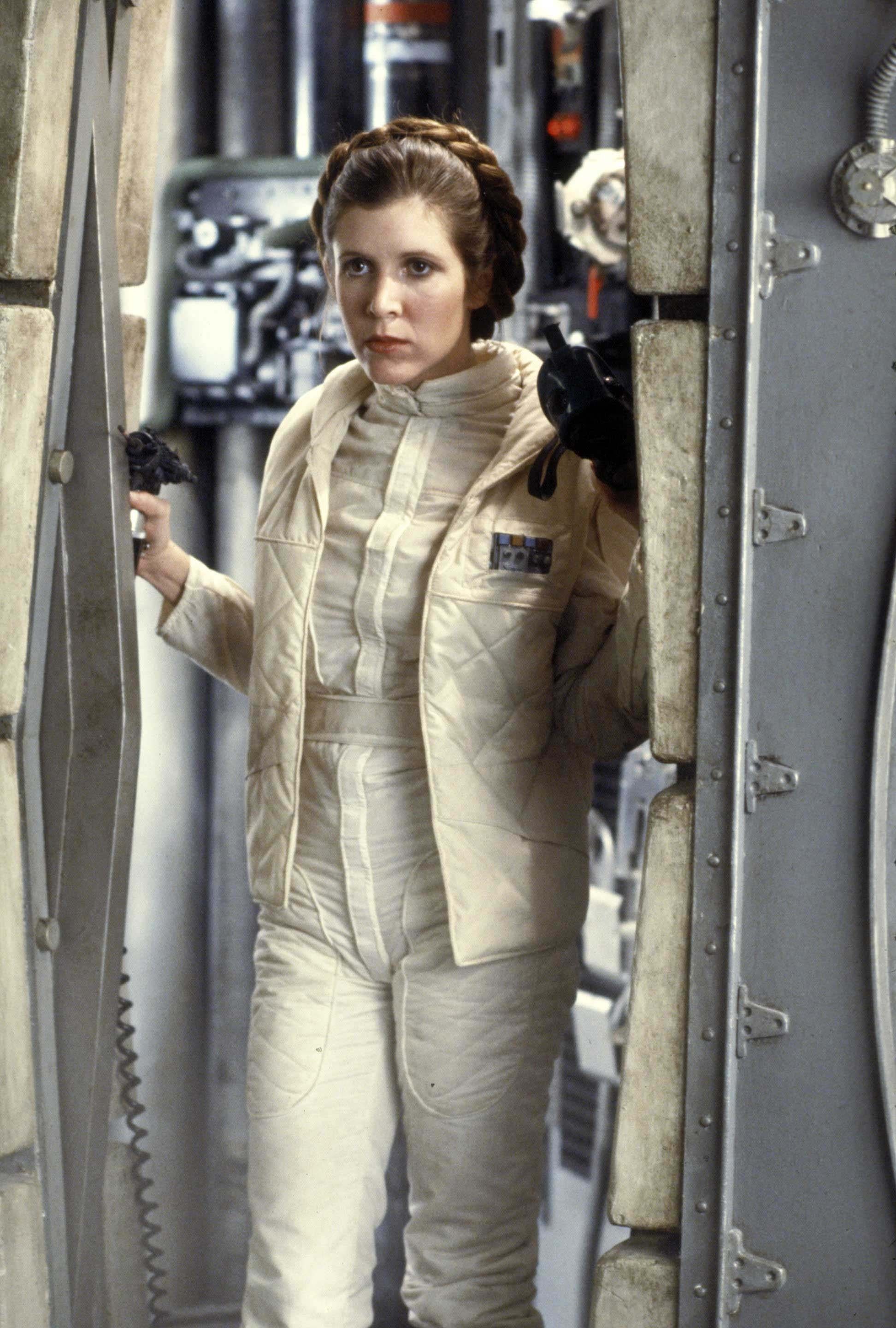 Carrie Fisher, Leia Organa, Jumpsuit, Free wallpaper, 1950x2880 HD Phone