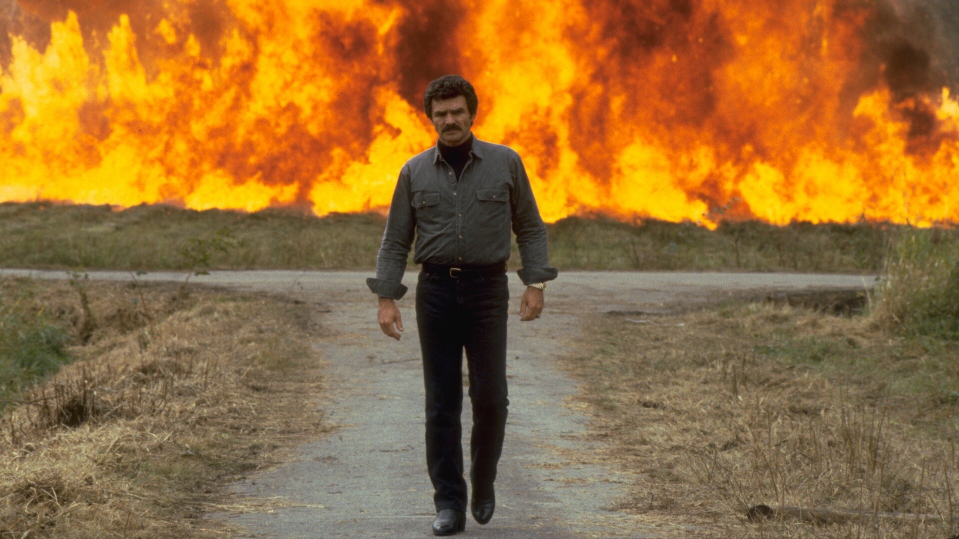 Burt Reynolds: Malone, 1987, An  American action thriller film, Director Harley Cokeliss, Richard Malone. 1920x1080 Full HD Background.