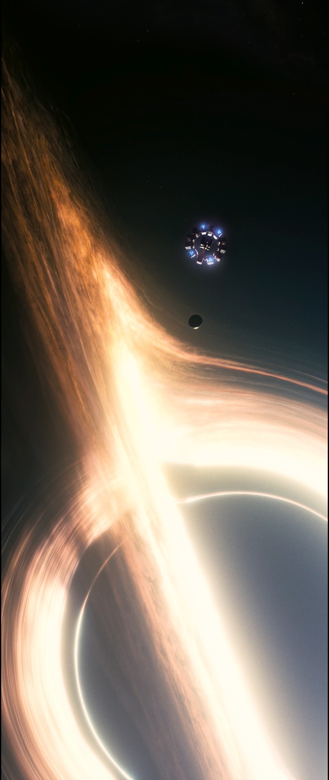 Gargantua, Interstellar film, Cosmic phenomenon, Visual spectacle, 1080x2560 HD Phone