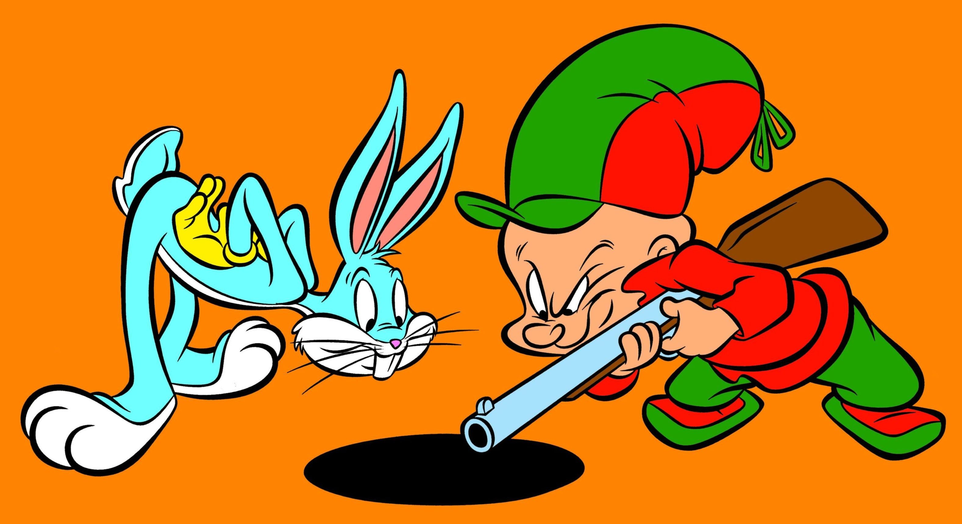 Looney Tunes, Bugs Bunny, Elmer Fudd, Cartoon characters, 3160x1730 HD Desktop