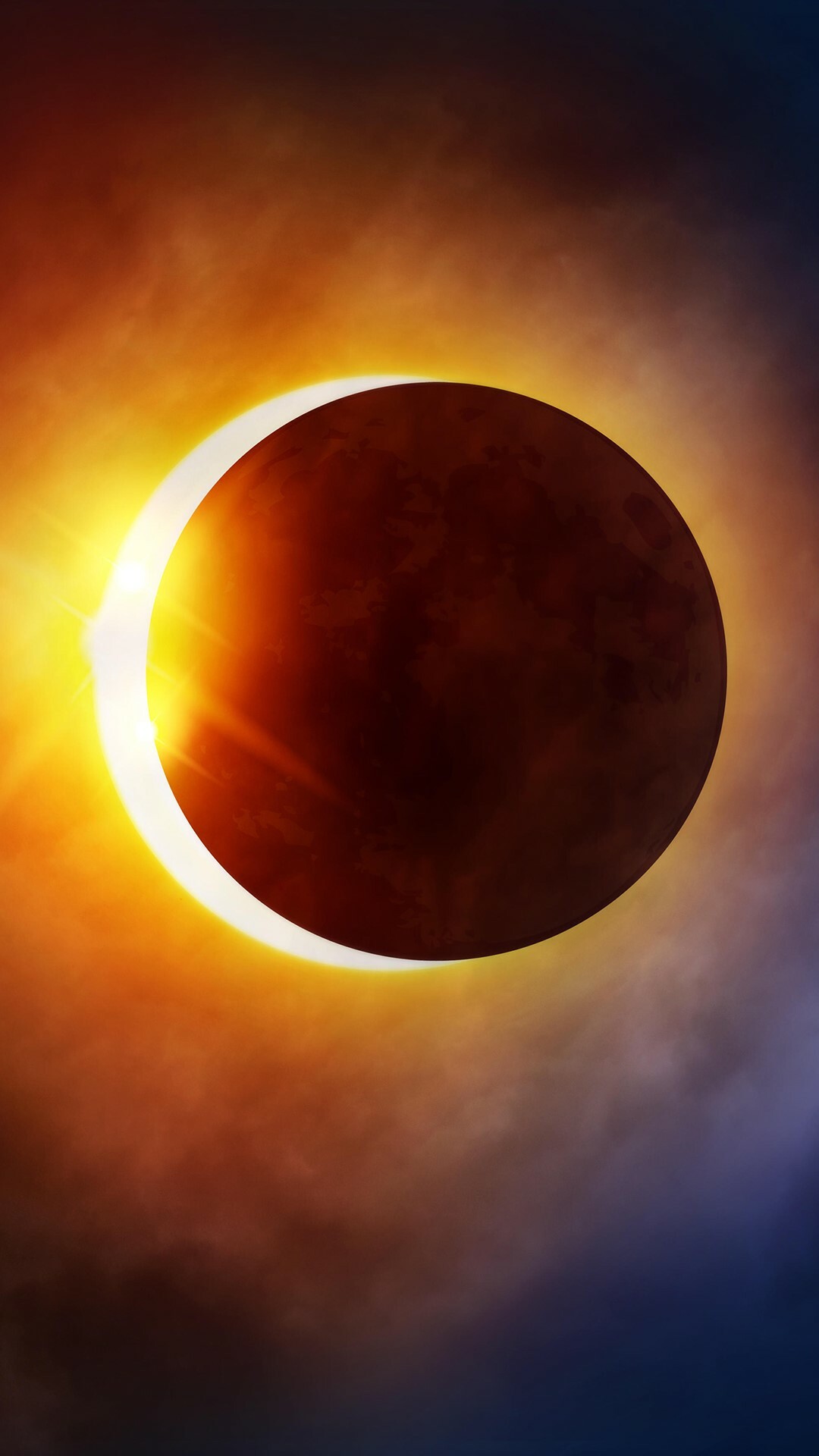 Solar eclipse illustration, Windows 10 spotlight, 1080x1920 Full HD Phone