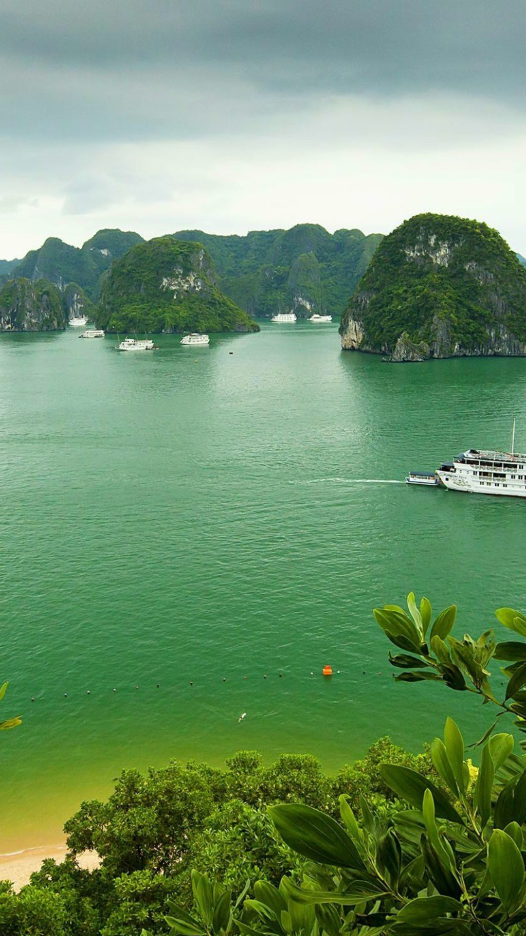 Halong Bay, Tranquil beauty, Pristine waters, Majestic limestone, 1080x1920 Full HD Phone