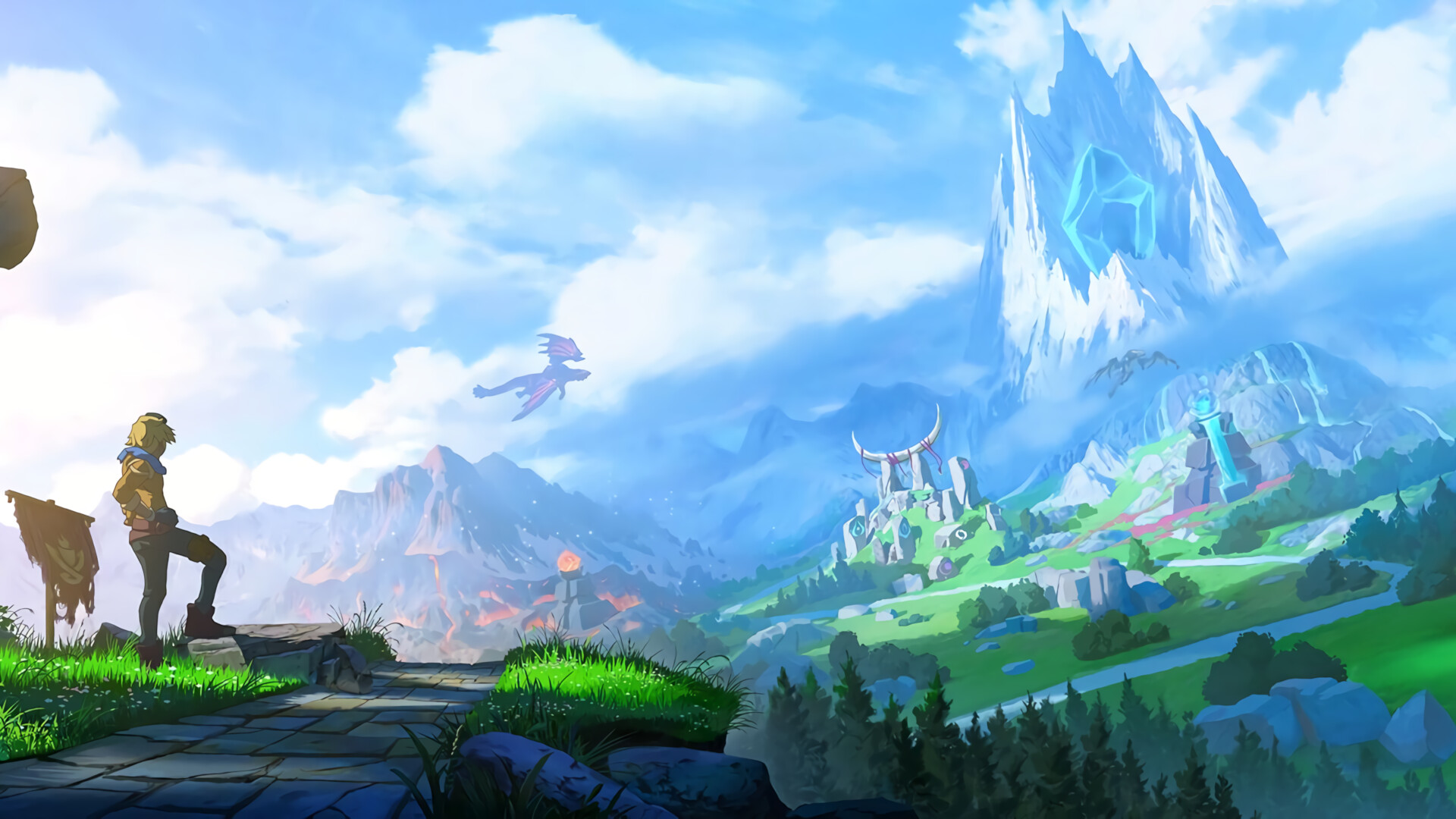League of Legends: Summoner's Rift is the most prominent game mode in professional-level play. 1920x1080 Full HD Background.