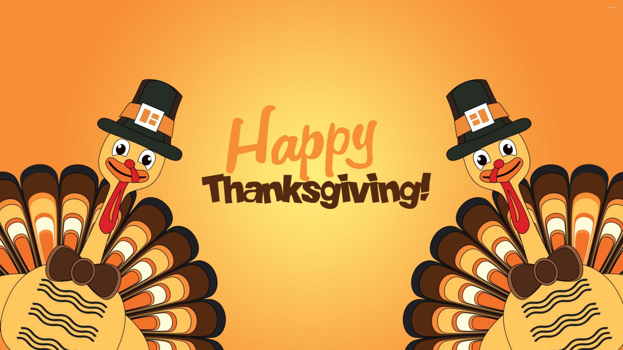 Thanksgiving: Turkey, Greeting card, Poster, Holiday. 2560x1440 HD Wallpaper.
