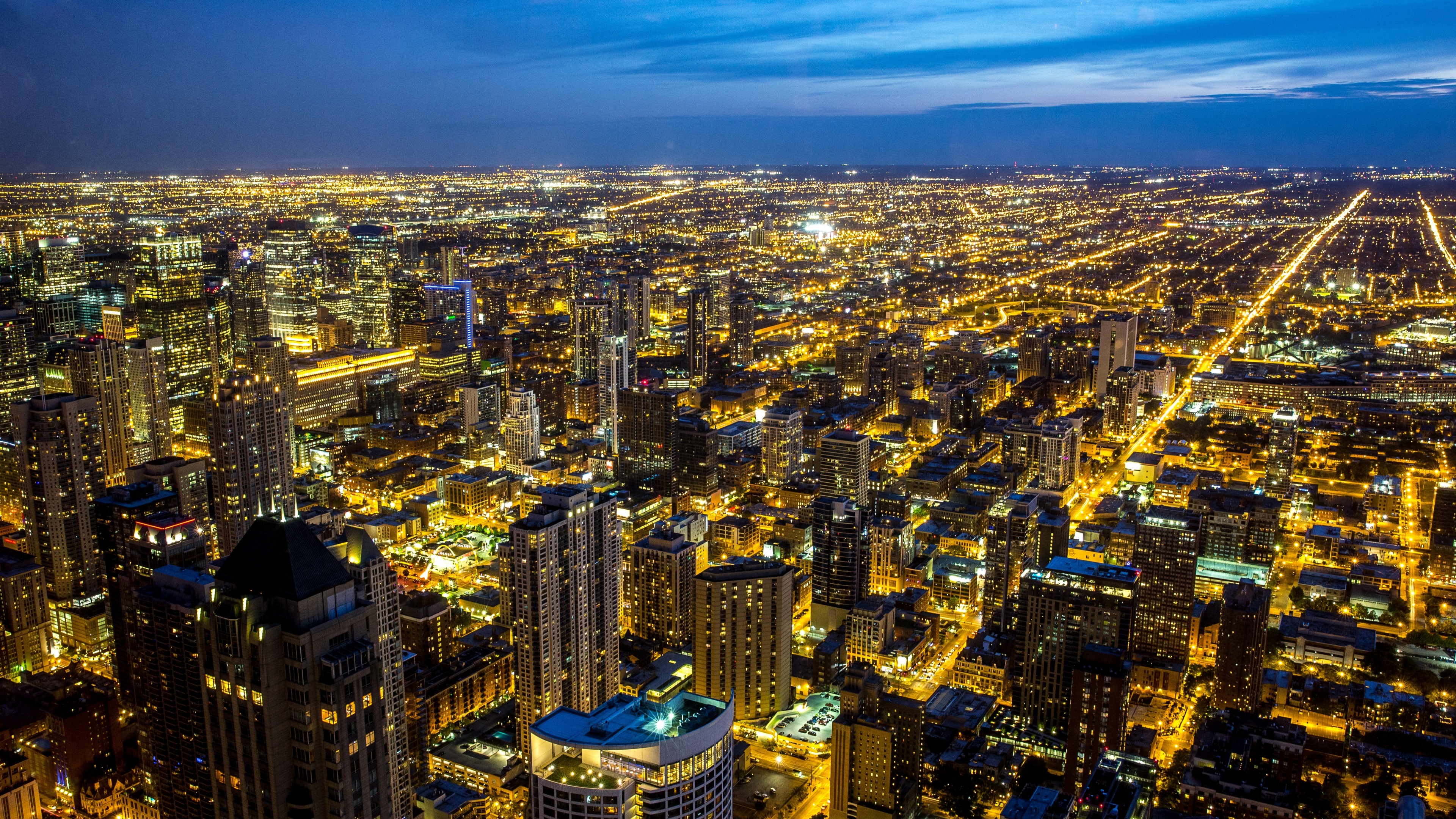 Chicago: Illinois, City Skyline, Cityscape, Windy City, Second City. 3840x2160 4K Background.
