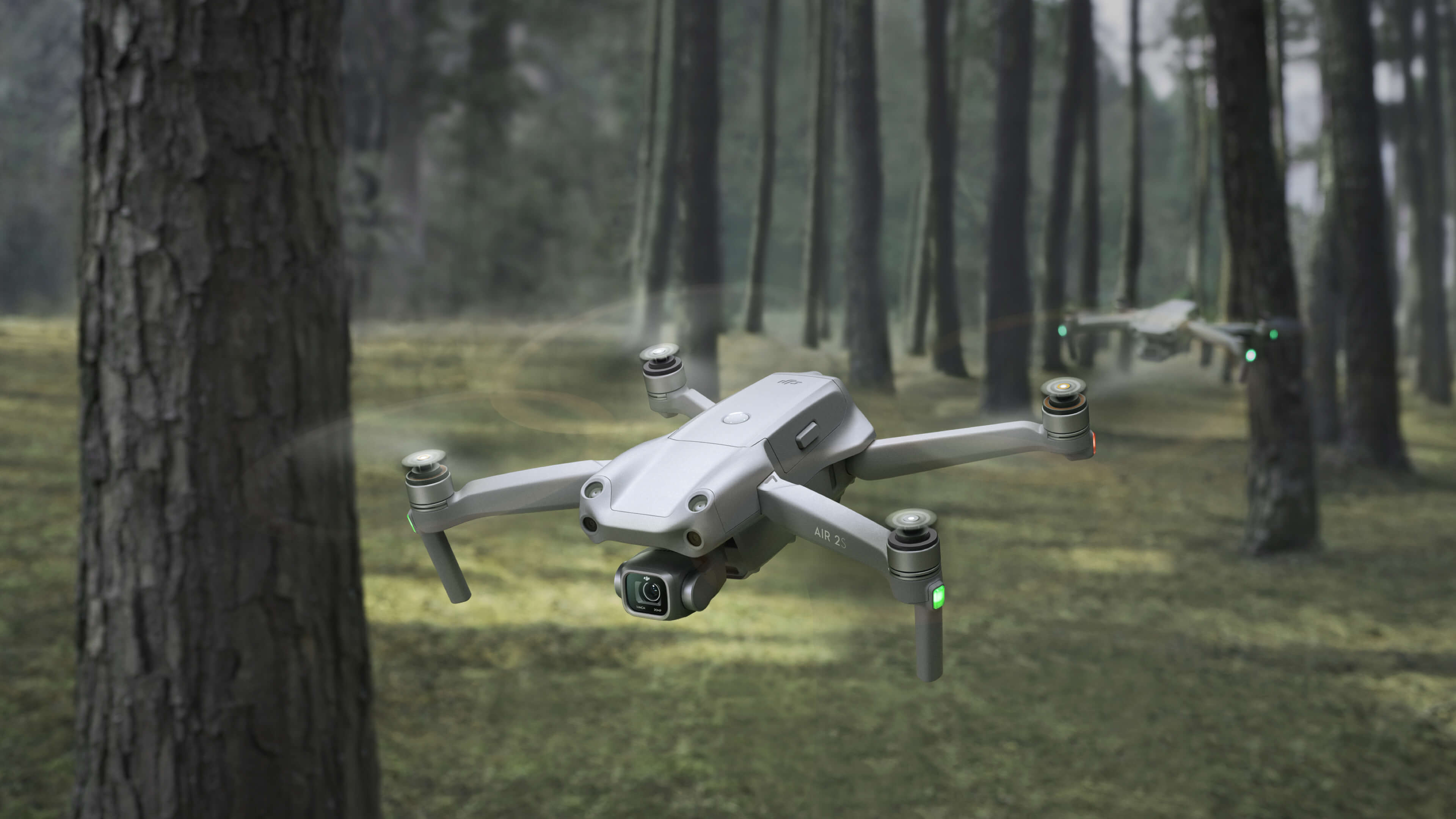 Drone: DJI Air 2S, An unmanned helicopter with four rotors, Quadcopter in flight. 3840x2160 4K Wallpaper.