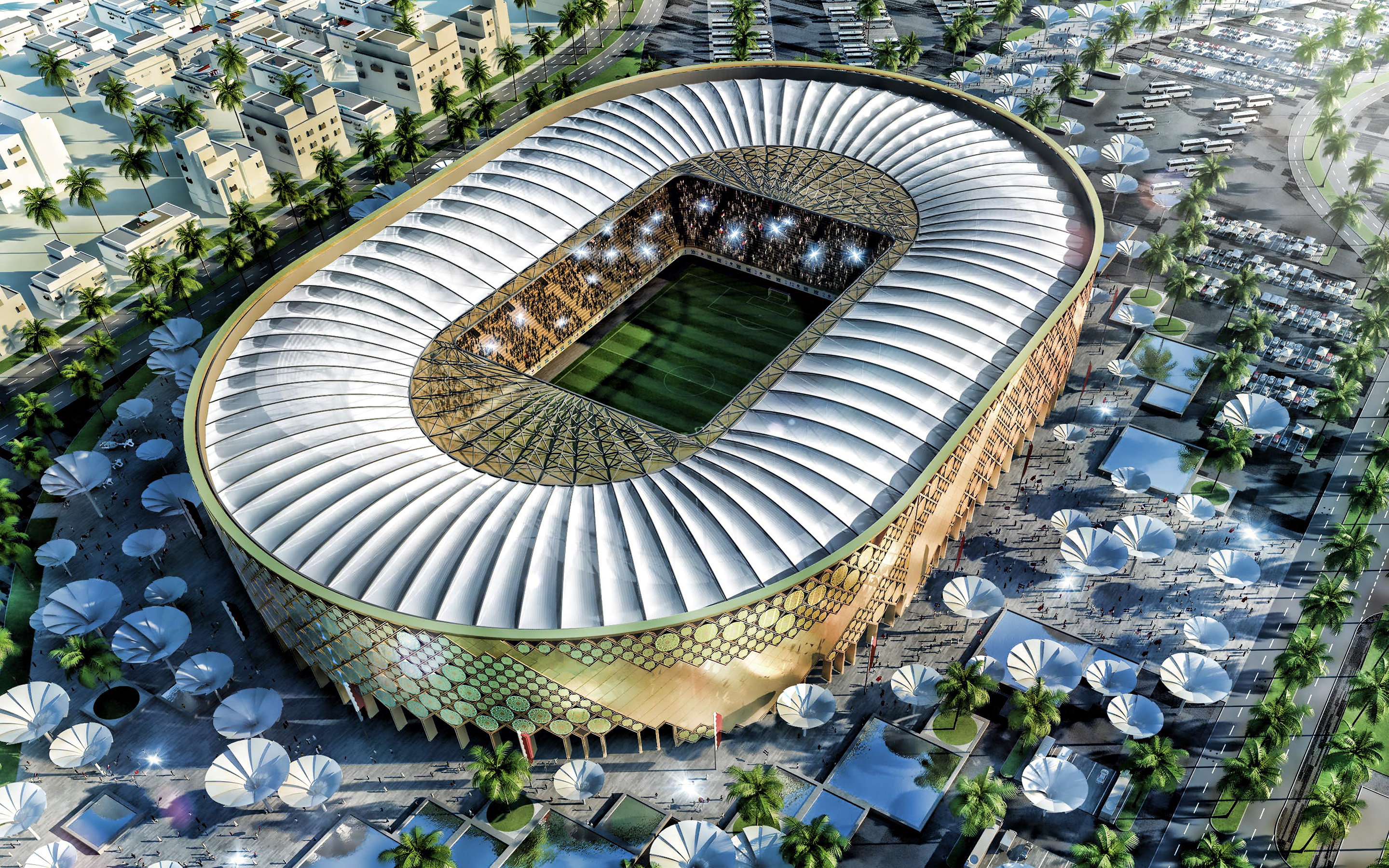 Qatar University Stadium, Qatar Stars League, FIFA World Cup, 2880x1800 HD Desktop