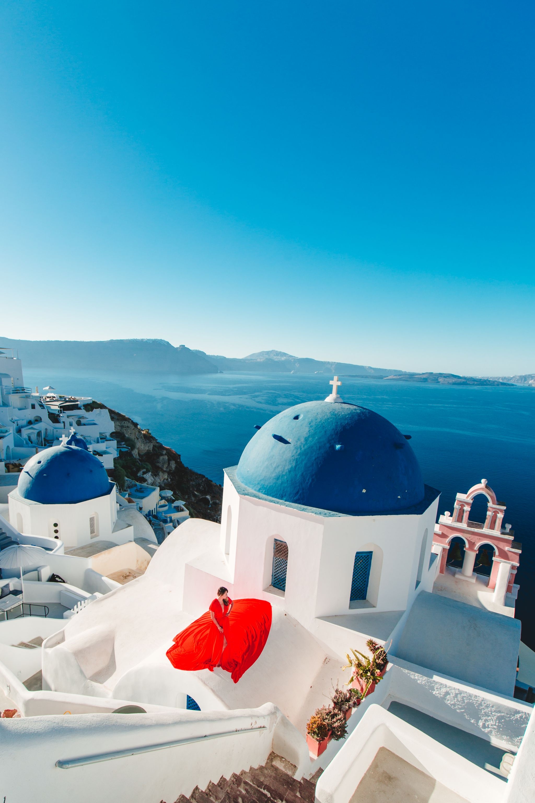 Oia blue domes, Santorini travel spots, 2050x3080 HD Handy