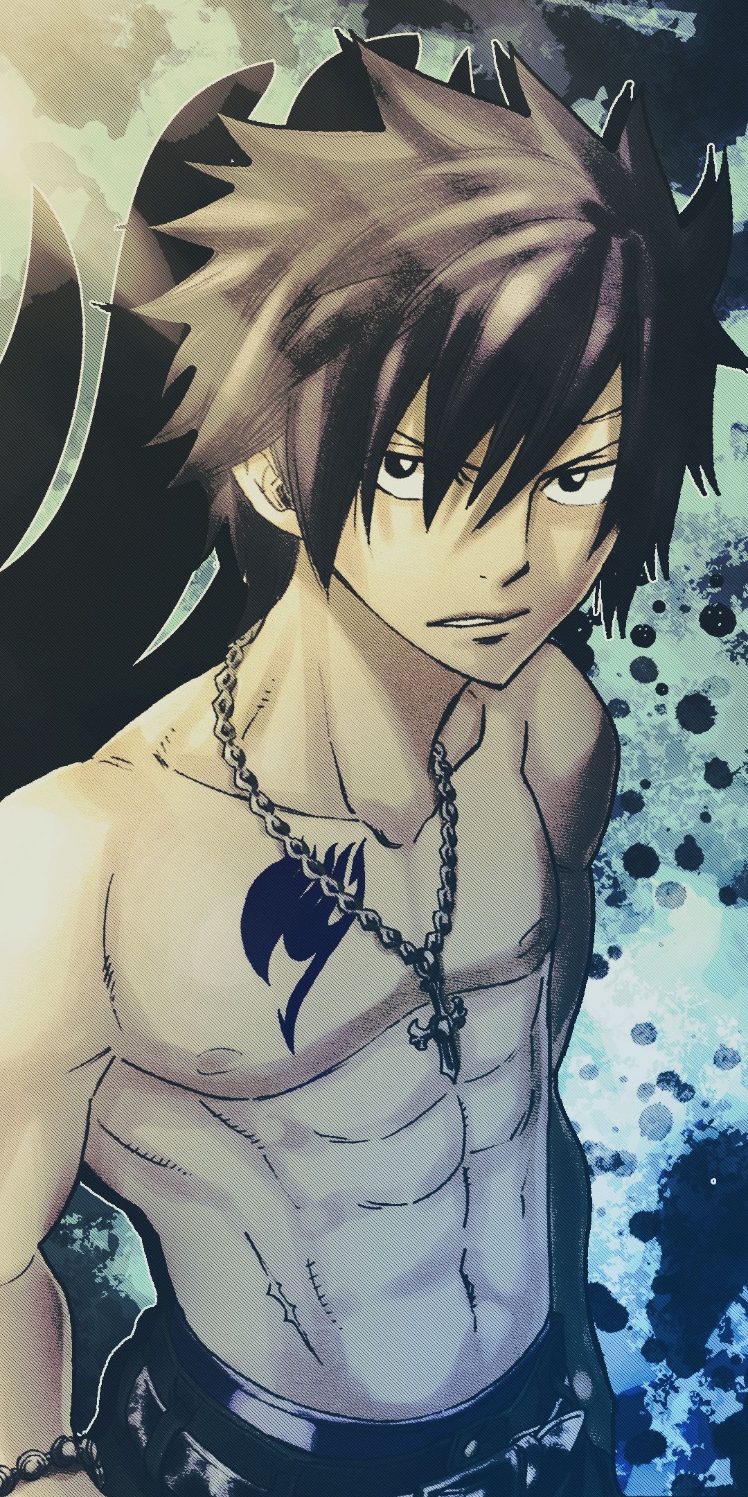 Gray Fullbuster: The shonen manga, Gray, Great ability in wielding the weapons produced by his Ice-Make spells. 1080x2160 HD Wallpaper.