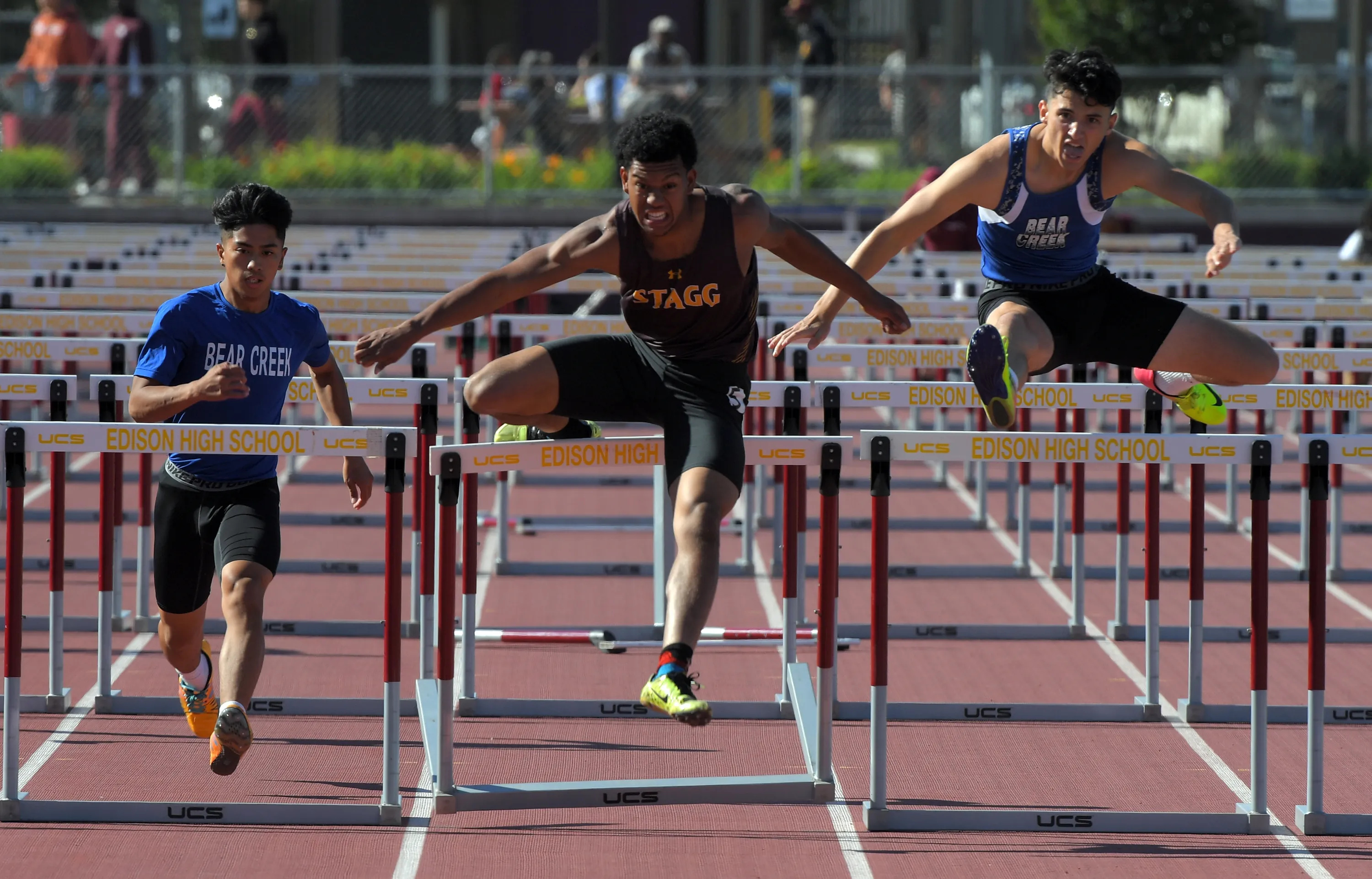 Hurdling: 110 m hurdles, The sport of running with obstacles, Sprint race with hurdles, Hurdle championship. 3000x1930 HD Wallpaper.
