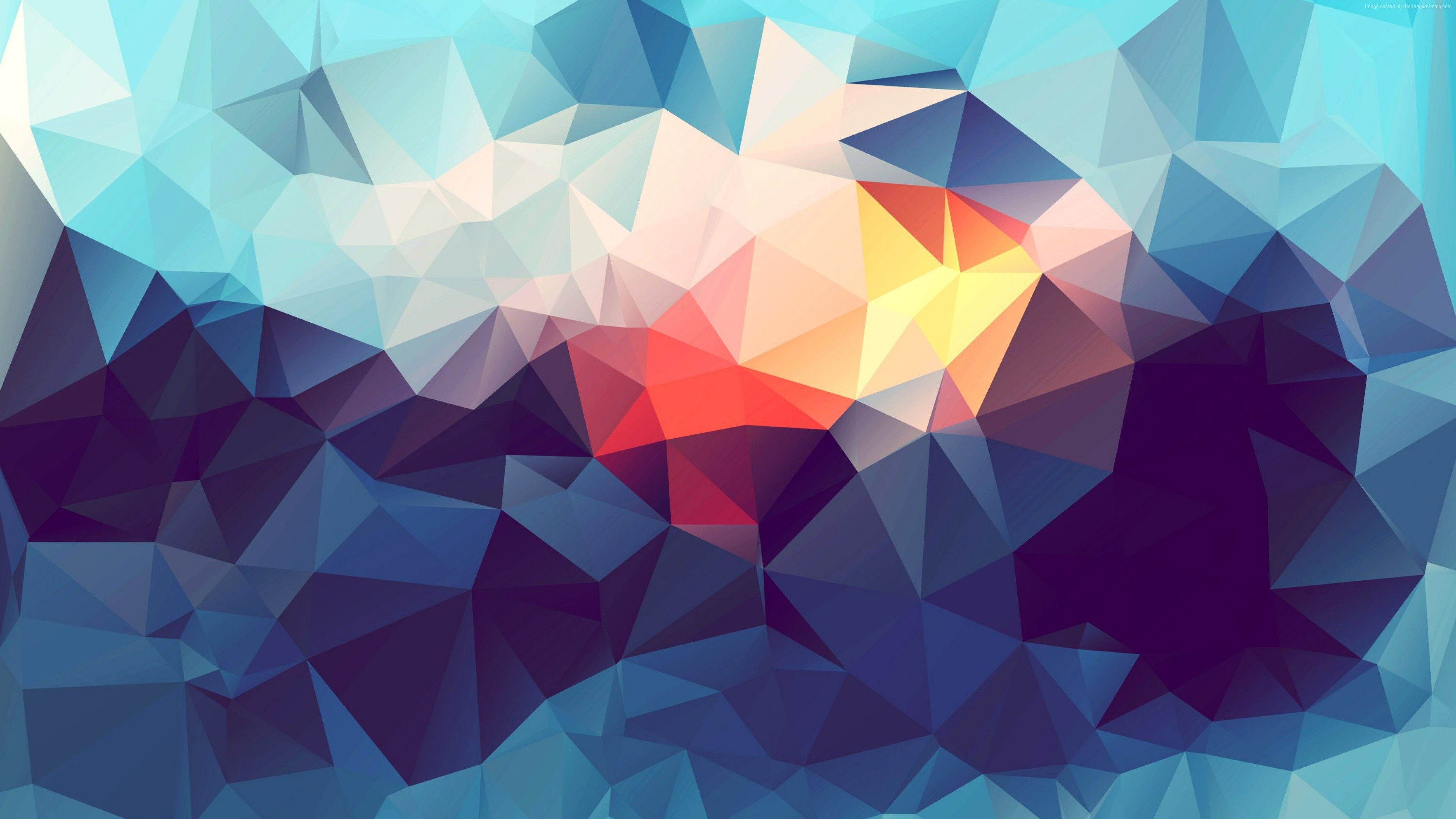 Graphic: Low polygonal art, Asymmetry, Triangles, Acute angles. 3840x2160 4K Background.