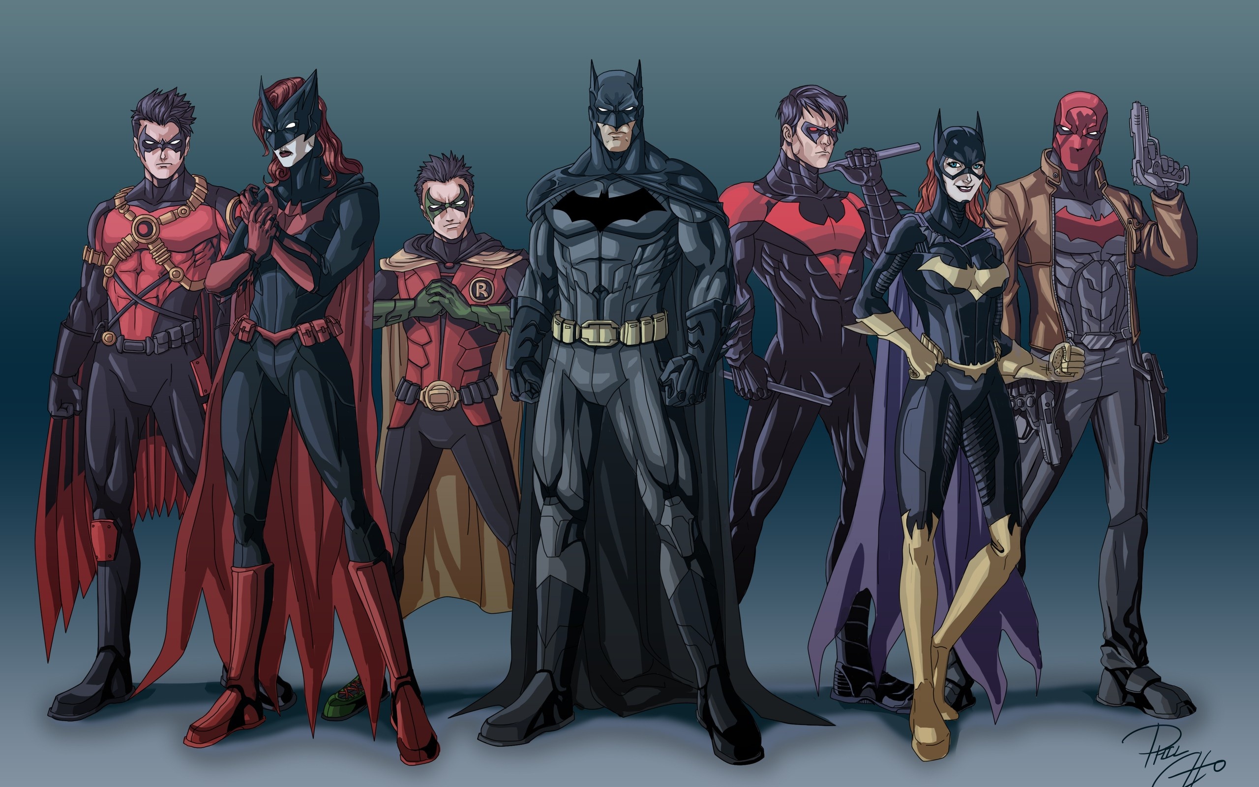 Batwoman, Batman, Robin, Red Hood, 2560x1600 HD Desktop