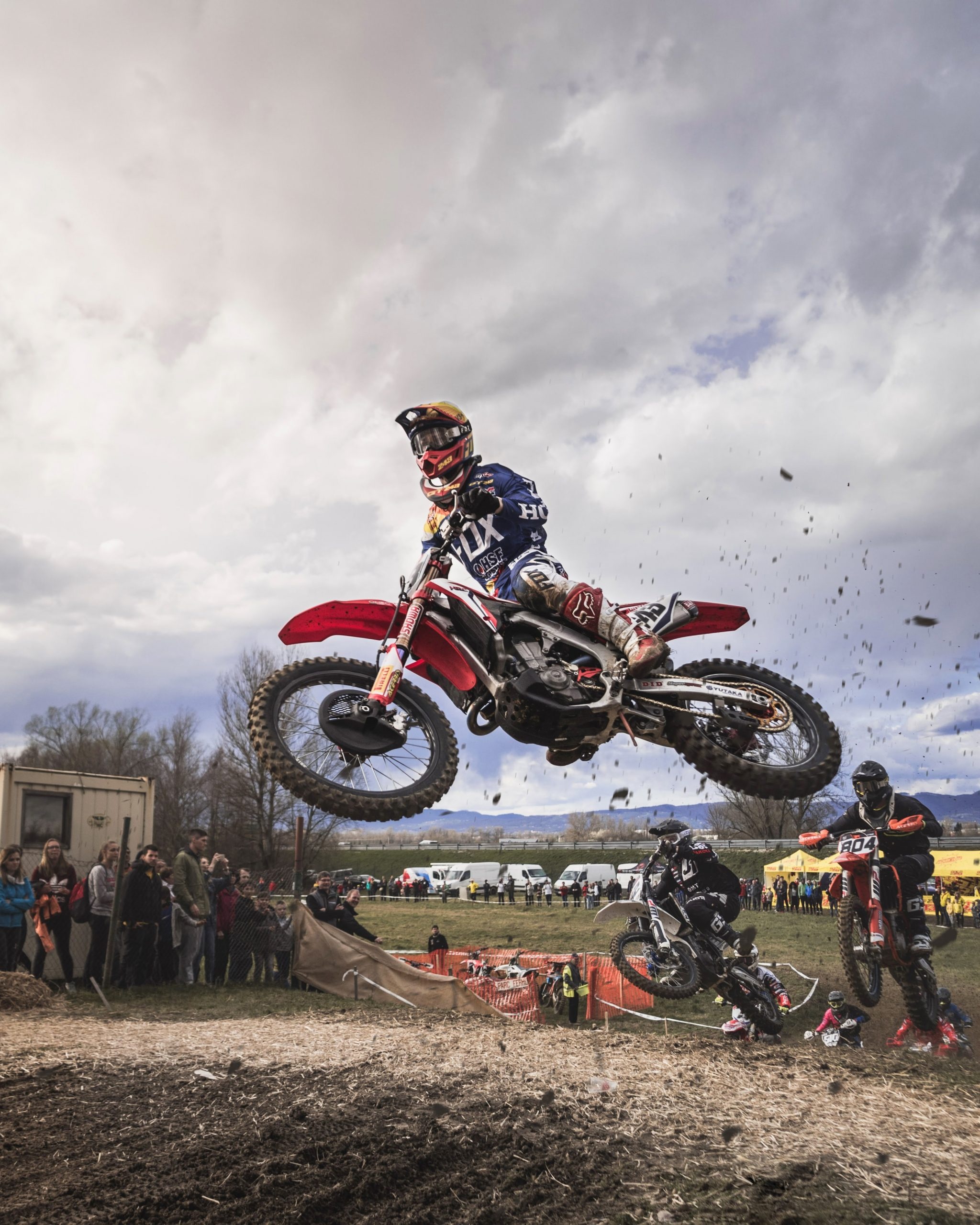 Motocross: Dirt Bike Jumping Stunt, Automotive, Off-road Racing. 2050x2560 HD Background.