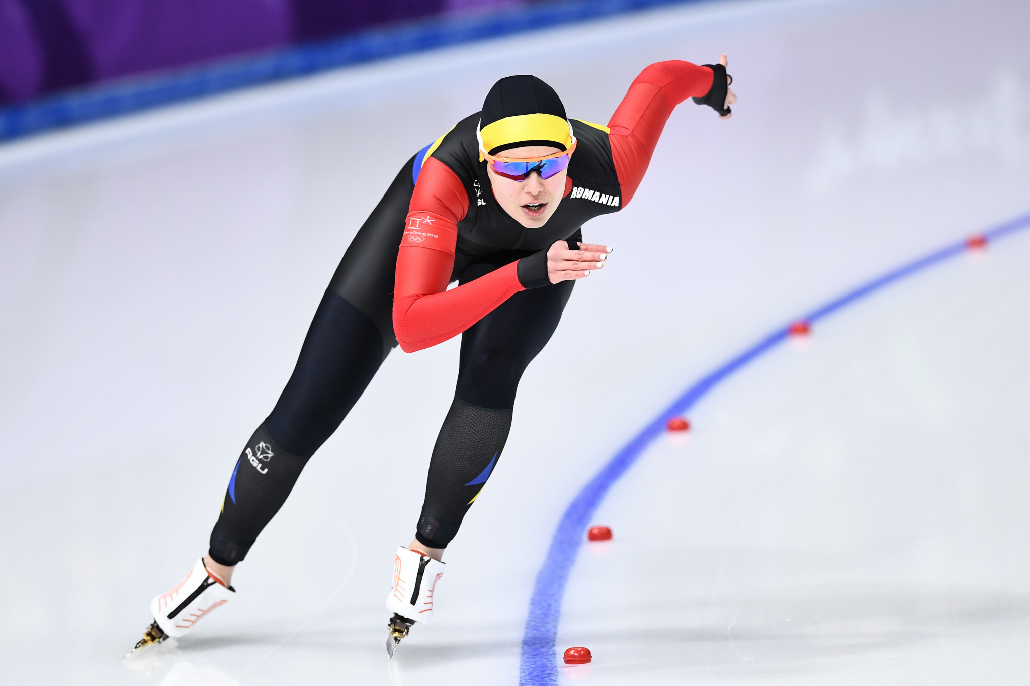 Speed Skating: Alexandra Ianculescu, A Romanian-Canadian speed skater, A member of the Canadian junior national team. 2050x1370 HD Background.