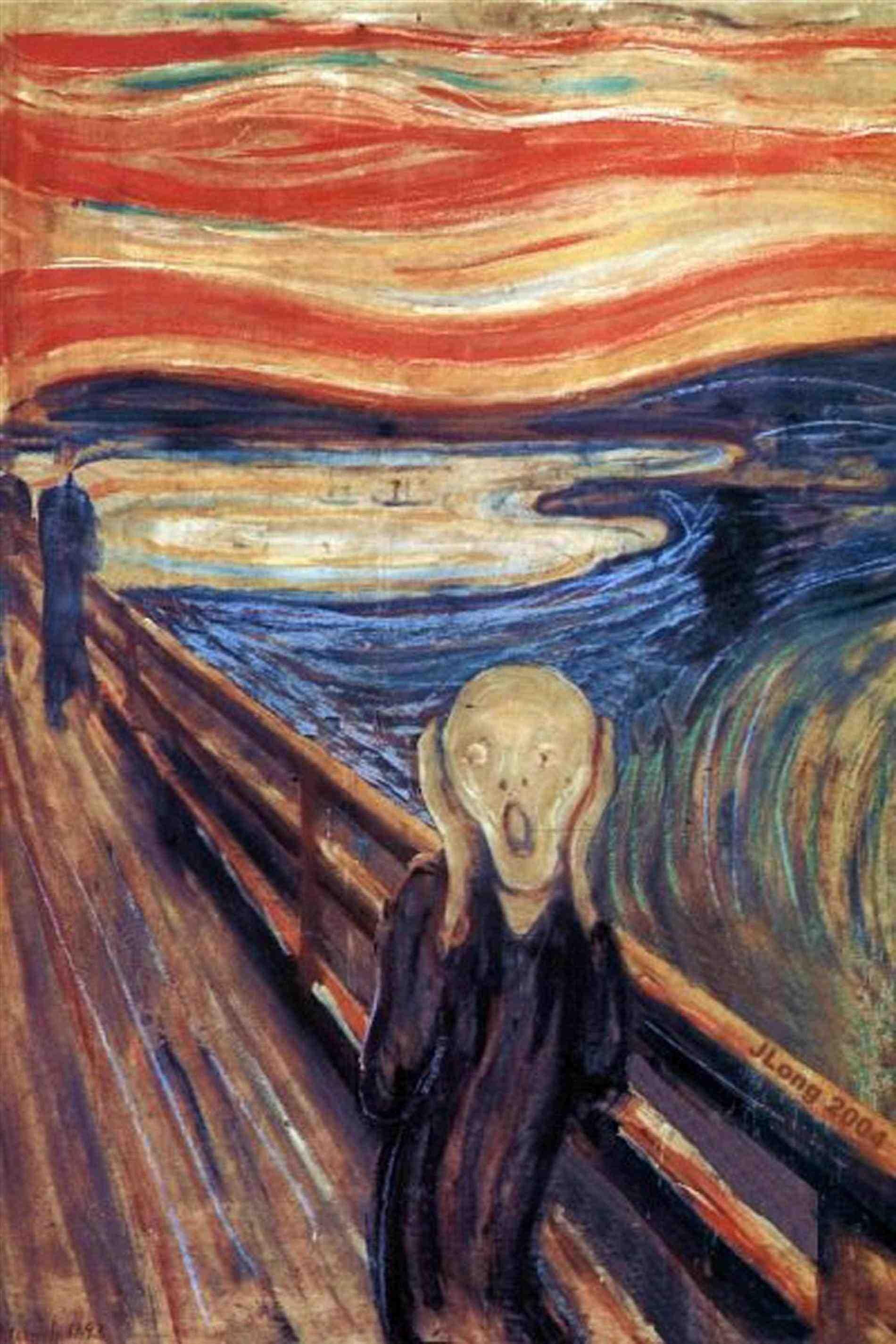 The Scream, Edvard Munch, chilling painting, psychological expression, 1900x2850 HD Phone