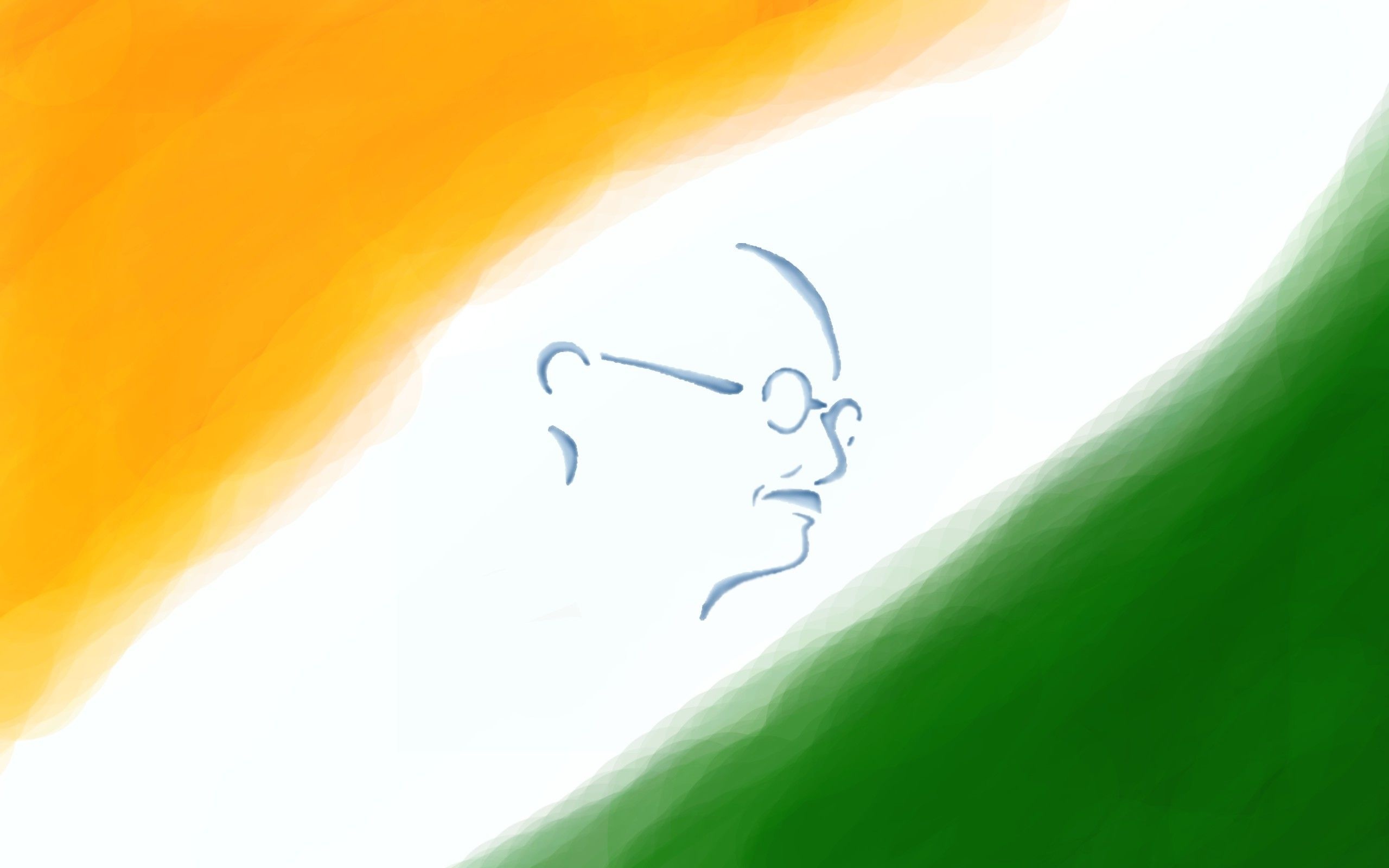Flags of India, Symbol with Mahatma Gandhi, Indian flag wallpapers, High resolution images, 2560x1600 HD Desktop